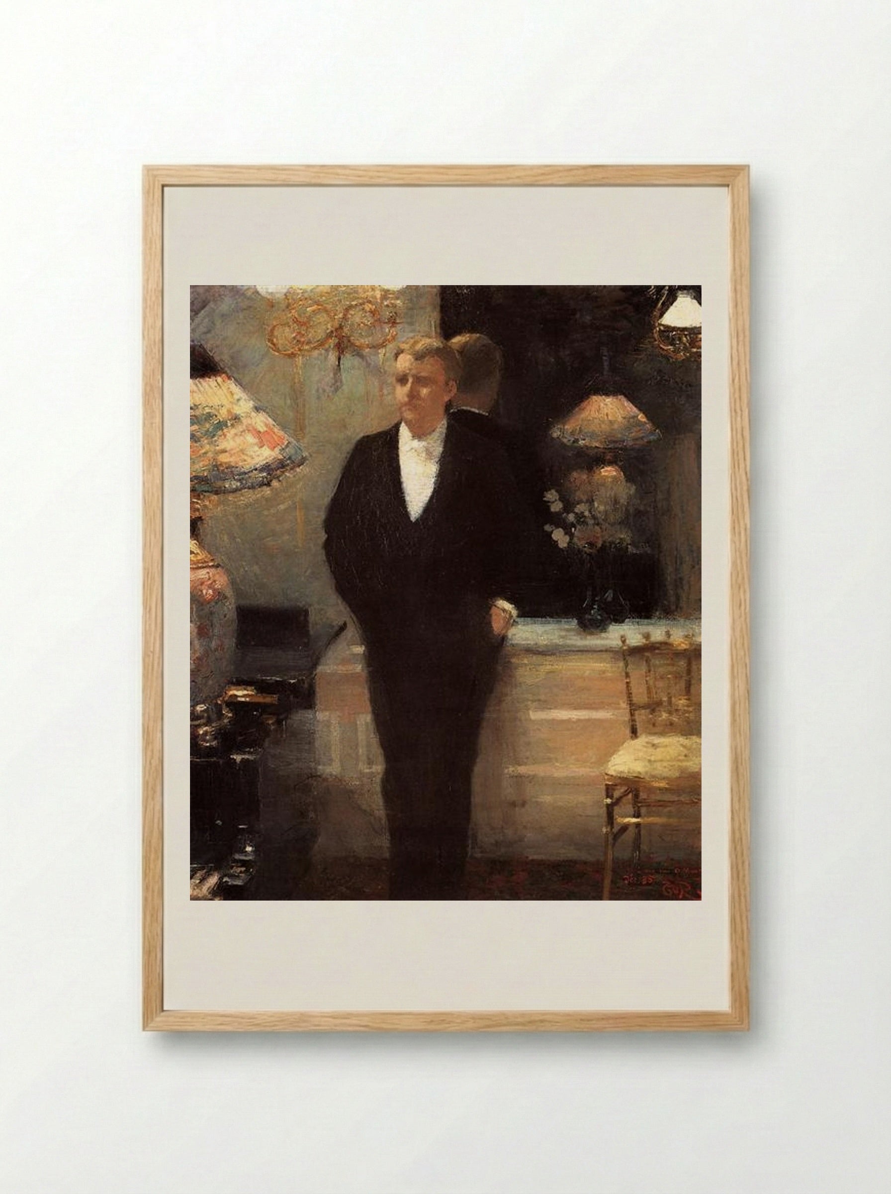Portrait of Octave Maus - Théo van Rysselberghe - Framed Print Wood