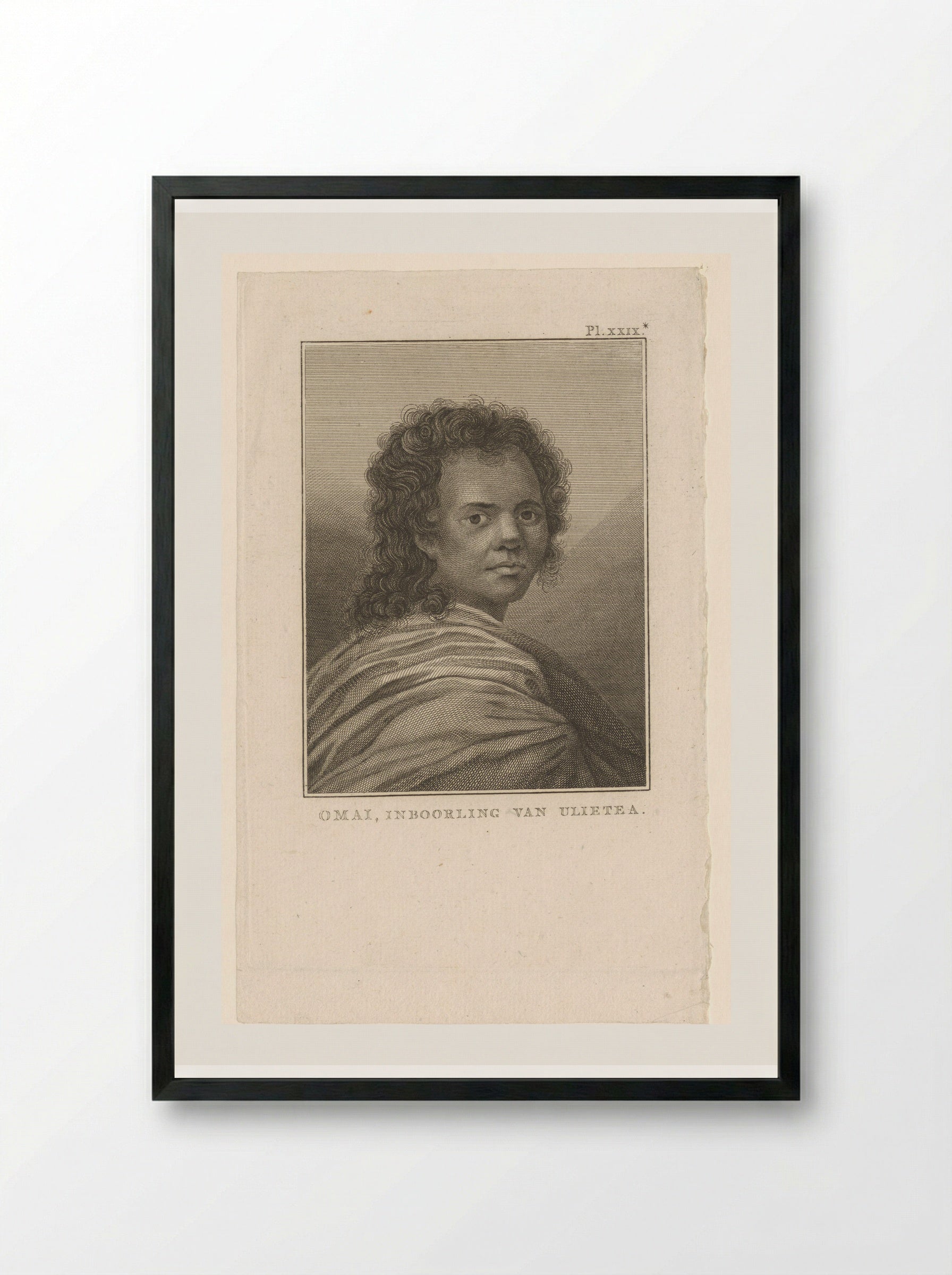Portrait of Omai - Fine Art Print - Framed Print Black