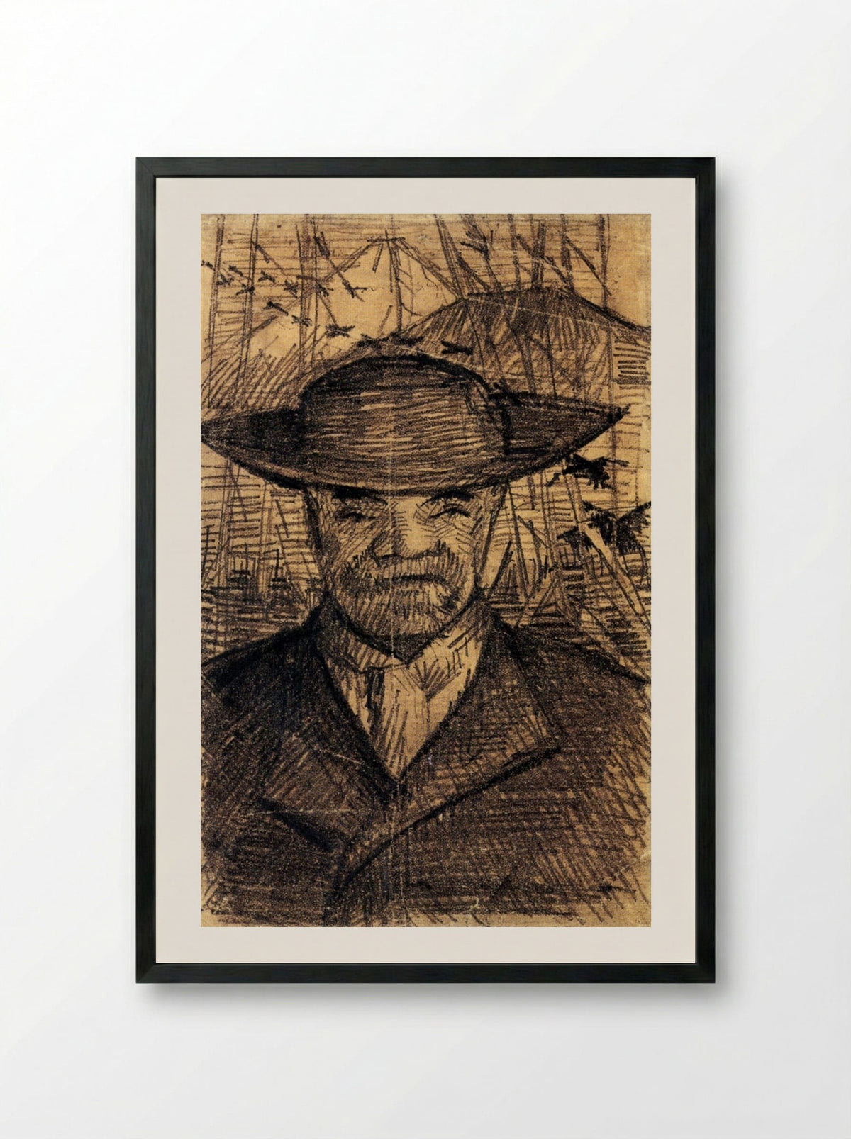 Portrait of Père Tanguy - Vincent van Gogh - Framed Print Black