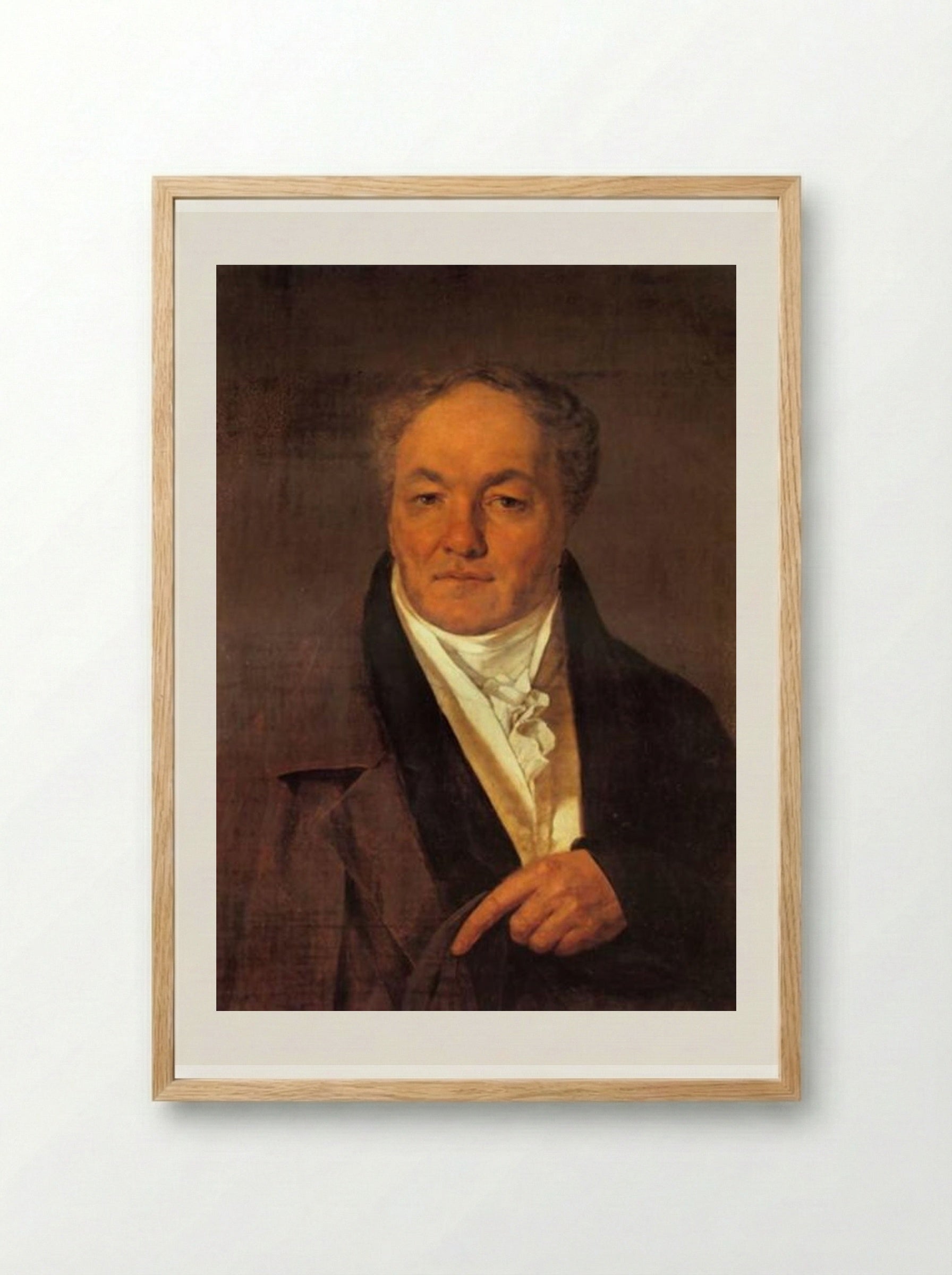 Portrait of P. I. Milyukov - Alexey Venetsianov - Framed Print Wood