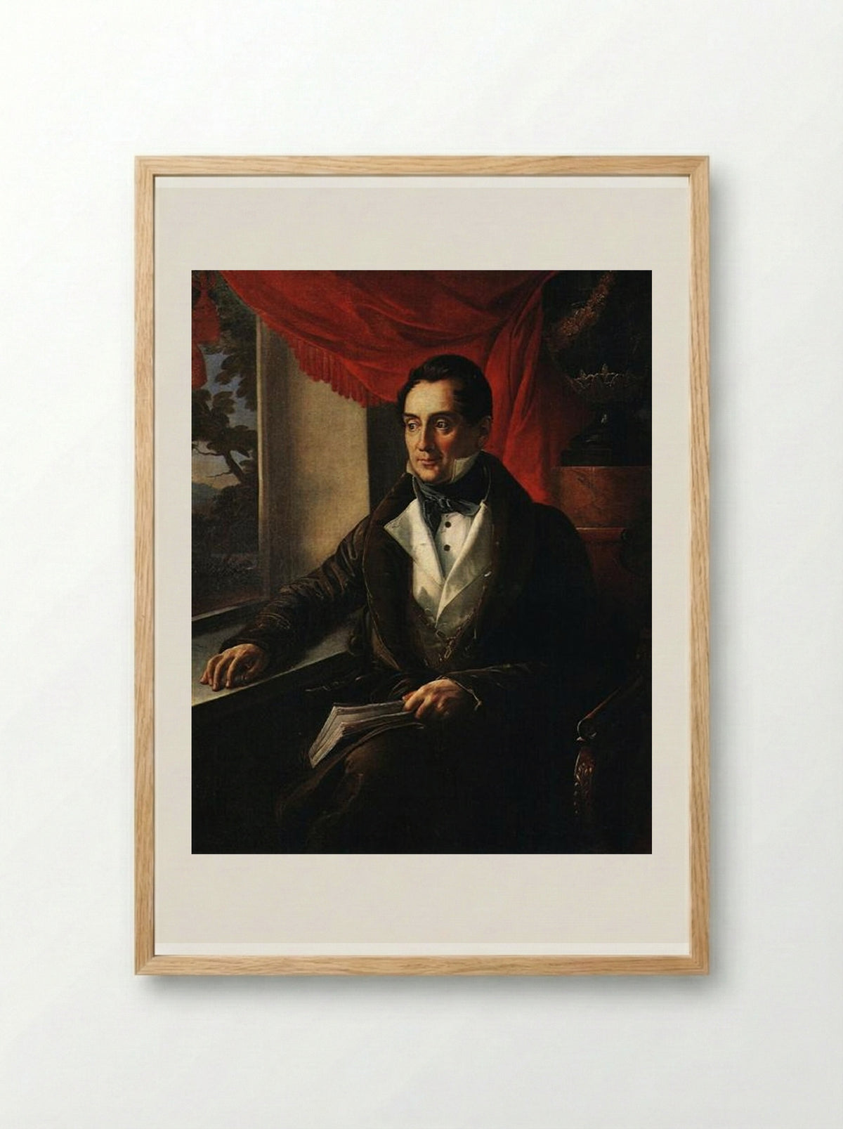 Portrait of P. N. Zubov - Vasily Tropinin - Framed Print Wood