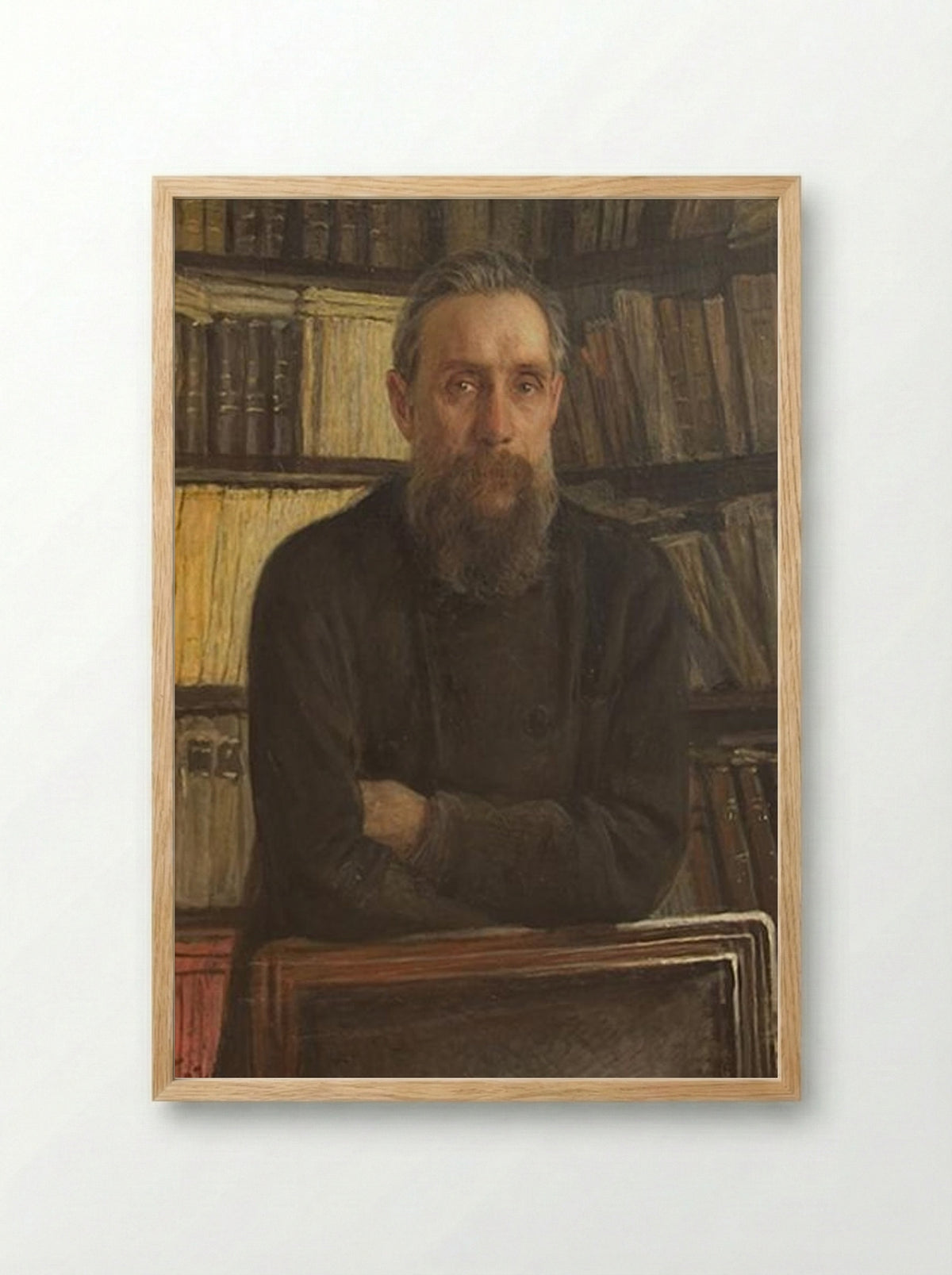 Portrait of P.A. Kostichev - Nikolai Ge - Framed Print Wood