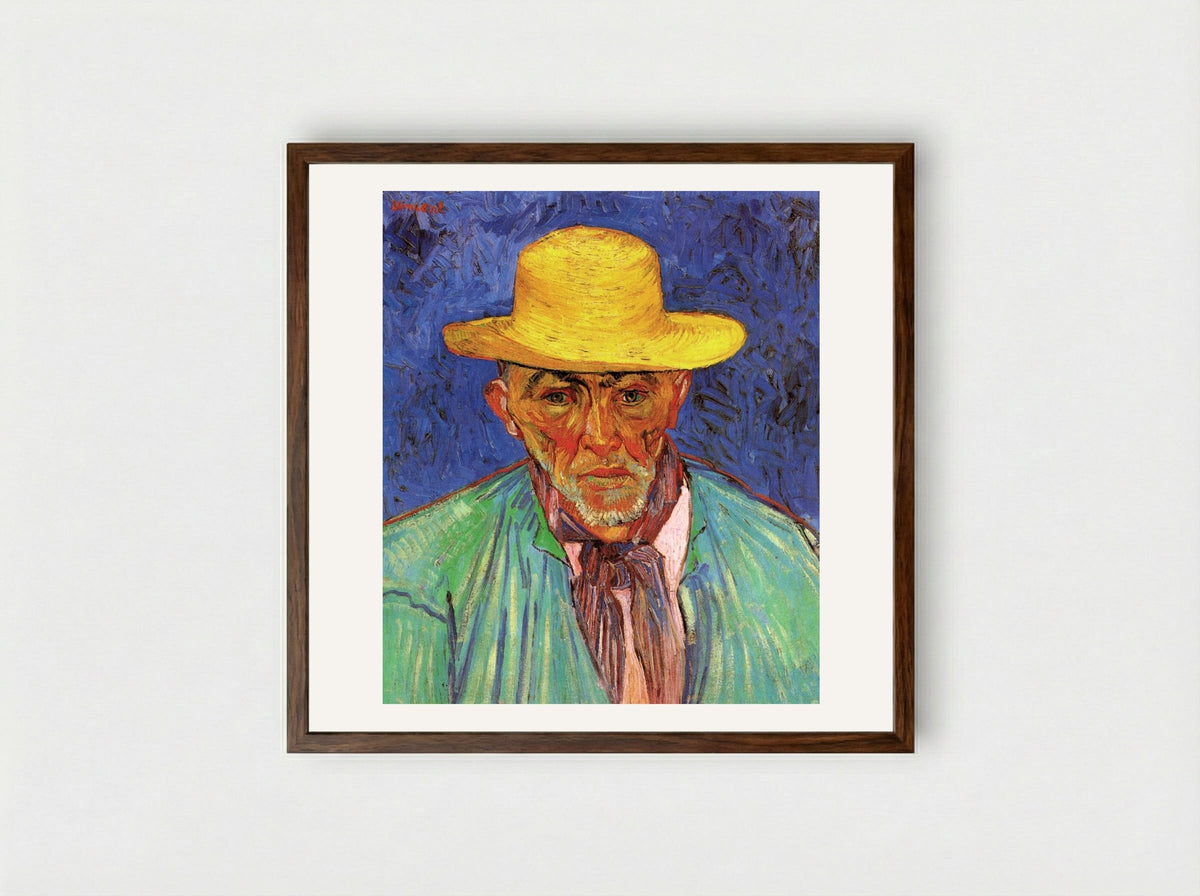Portrait of Patience Escalier, Shepherd in Provence - Vincent van Gogh - Framed Print Dark Wood