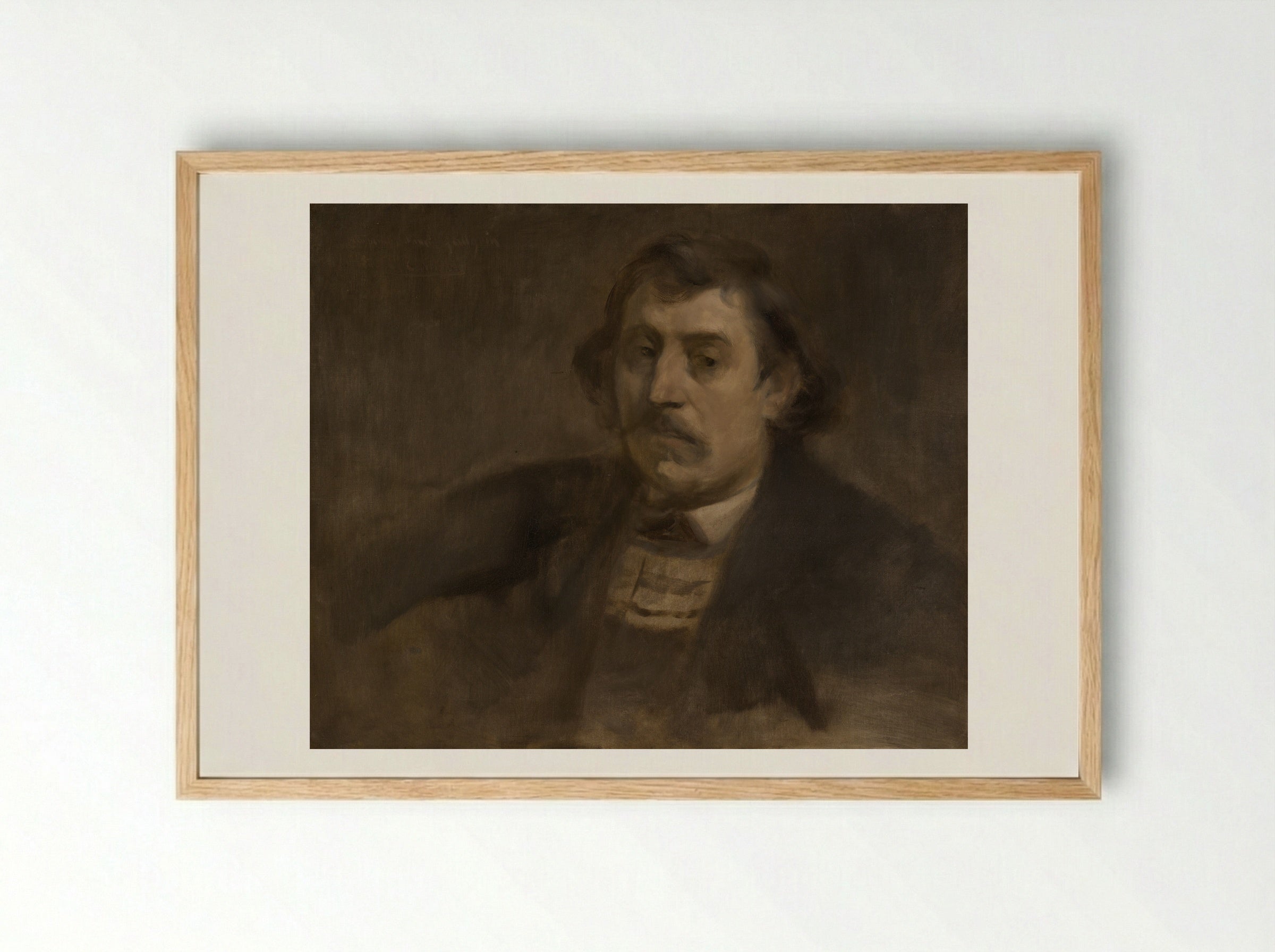 Portrait of Paul Gauguin - Eugène Carrière - Framed Print Wood
