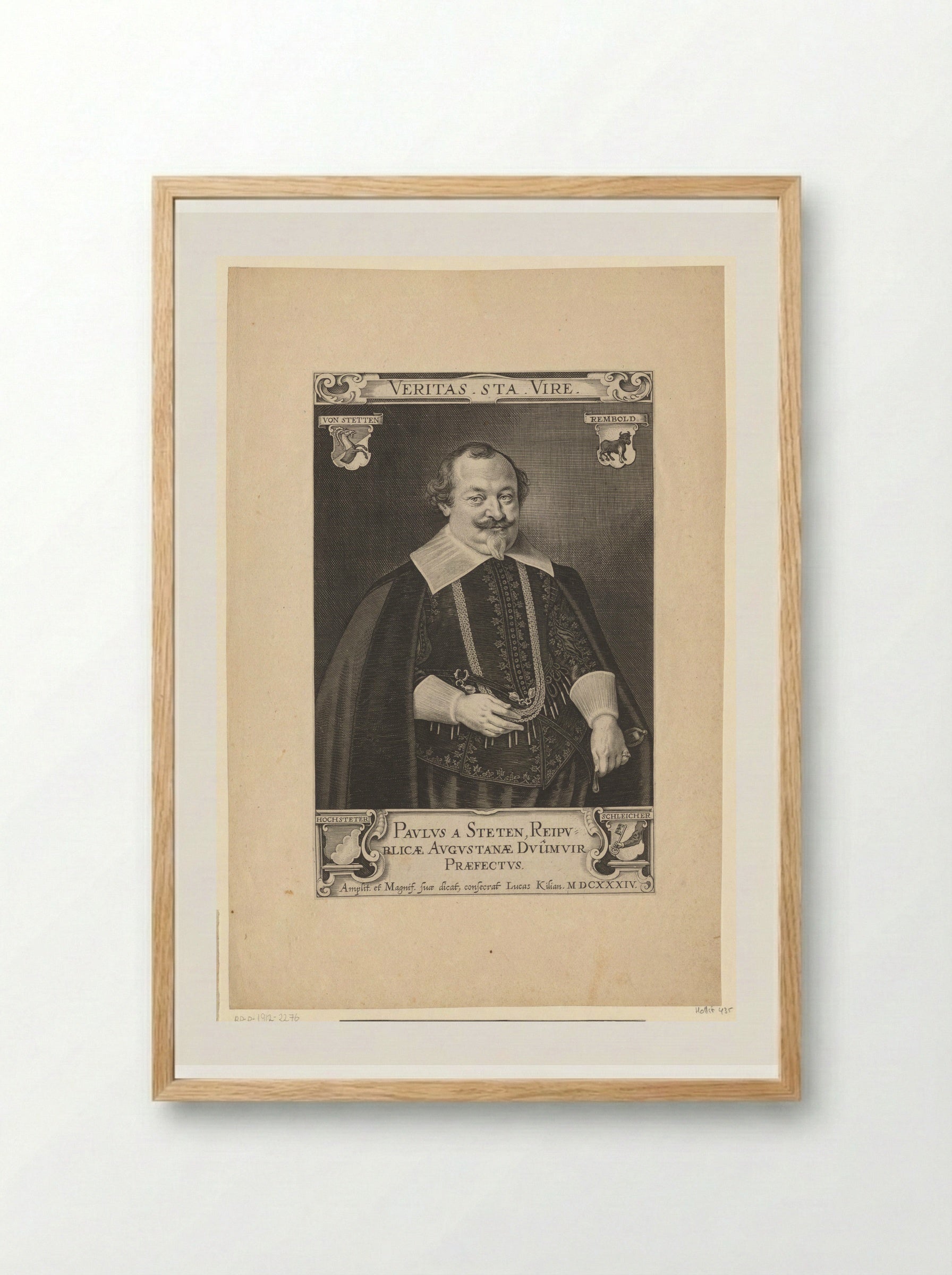 Portrait of Paul von Stetten - Lucas Kilian - Framed Print Wood