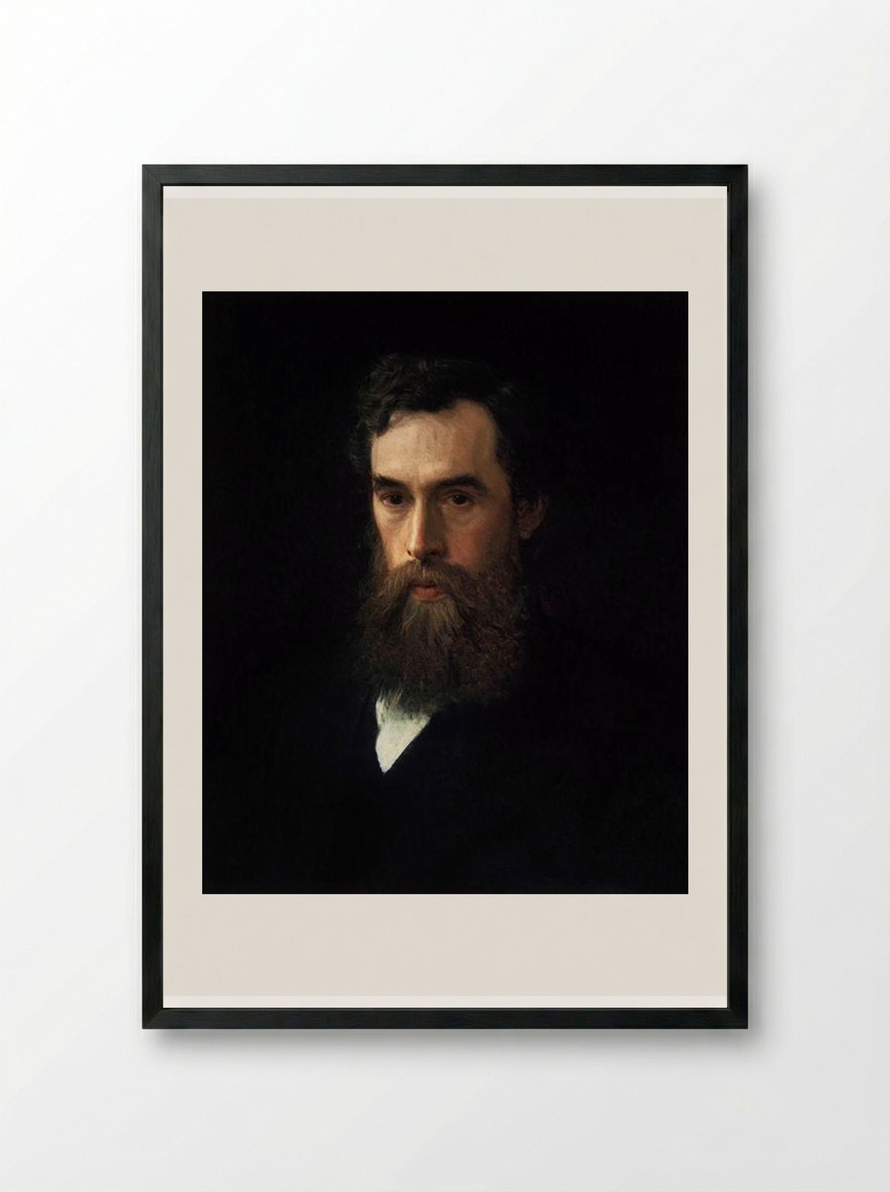 Portrait of Pavel Tretyakov - Ivan Kramskoy - Framed Print Black
