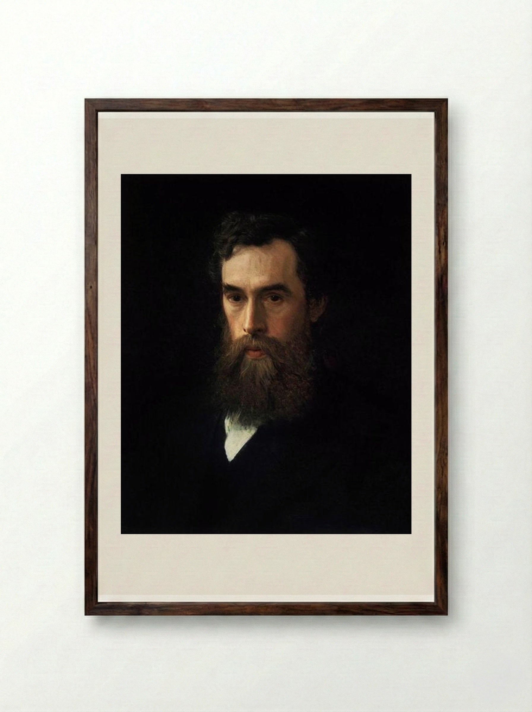 Portrait of Pavel Tretyakov - Ivan Kramskoy - Framed Print Dark Wood