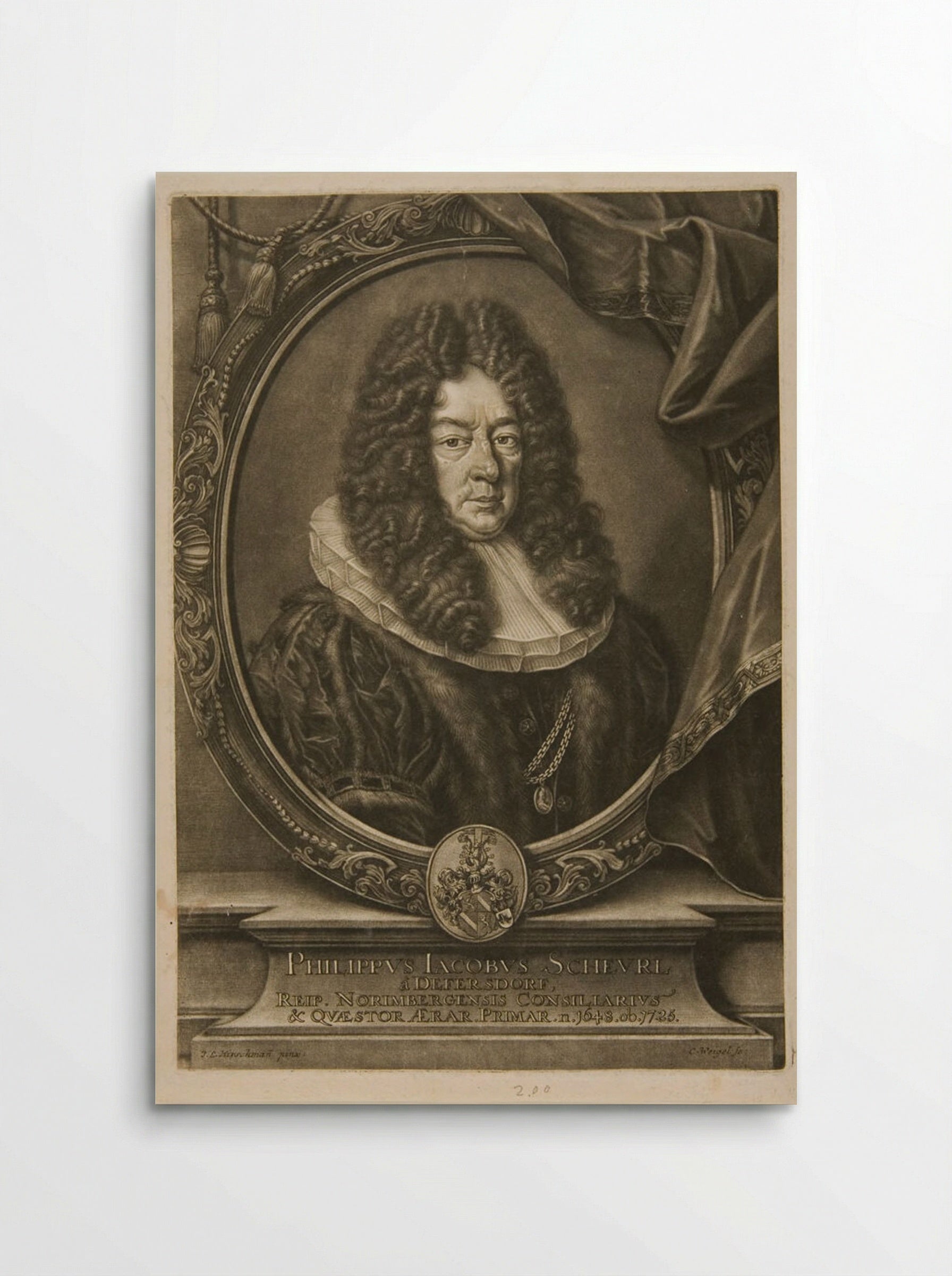Portrait of Philipp Jacob Scheurl - Christoph Weigel - Poster