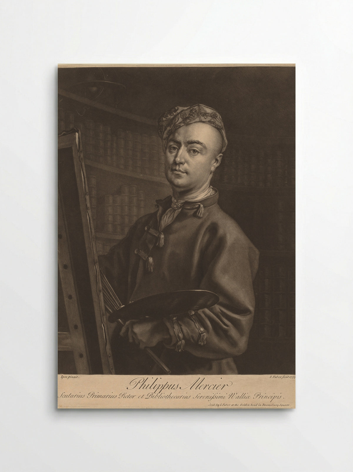 Portrait of Philippe Mercier - John Faber the Younger - Poster