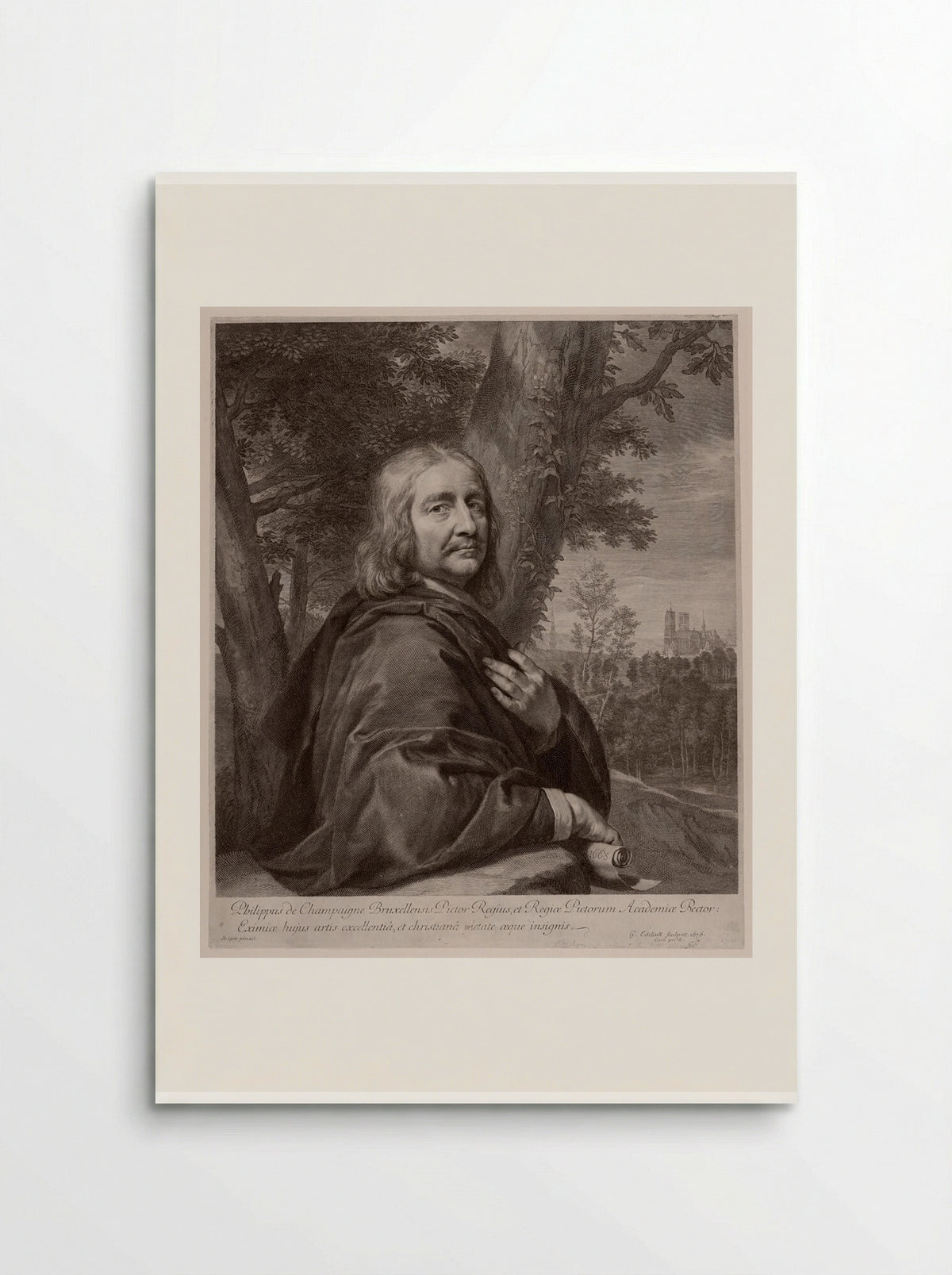 Portrait of Philippe de Champaigne - Gérard Edelinck - Poster