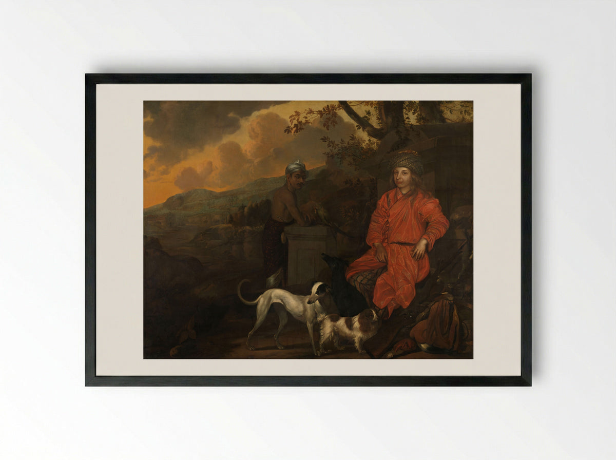 Portrait of Philippus Baldaeus and Gerrit Mossopotam - Johan de la Rocquette - Framed Print Black