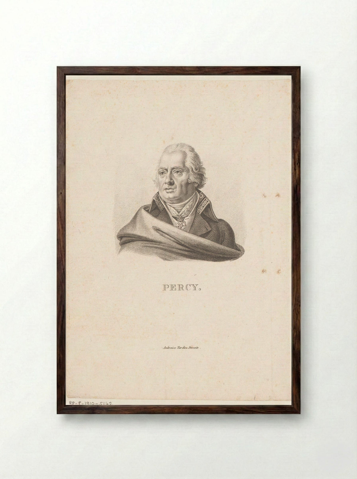 Portrait of Pierre-François Percy - Ambroise Tardieu - Framed Print Dark Wood