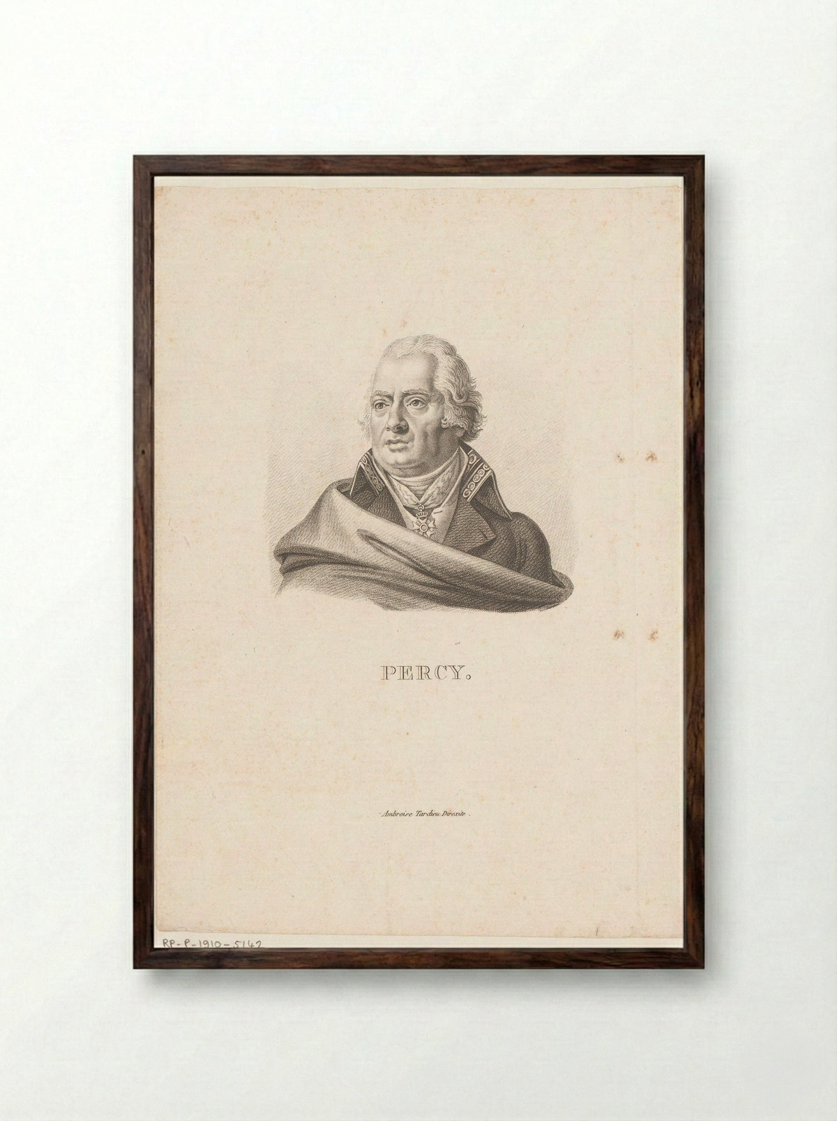 Portrait of Pierre-François Percy - Ambroise Tardieu - Framed Print Dark Wood
