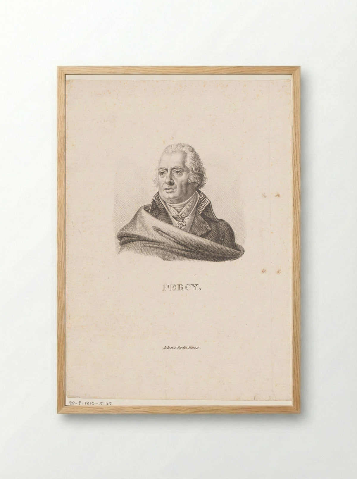 Portrait of Pierre-François Percy - Ambroise Tardieu - Framed Print Wood