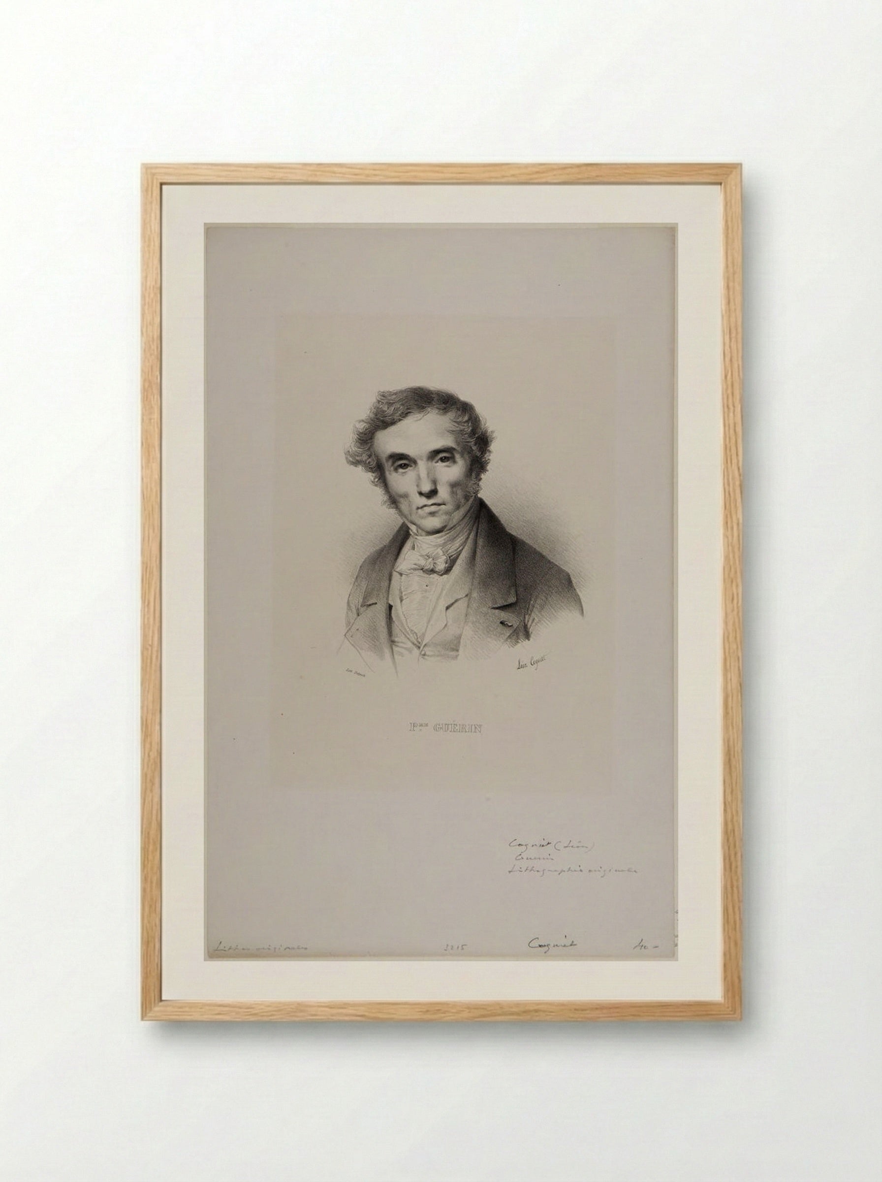 Portrait of Pierre-Narcisse Guérin - Léon Cogniet - Framed Print Wood