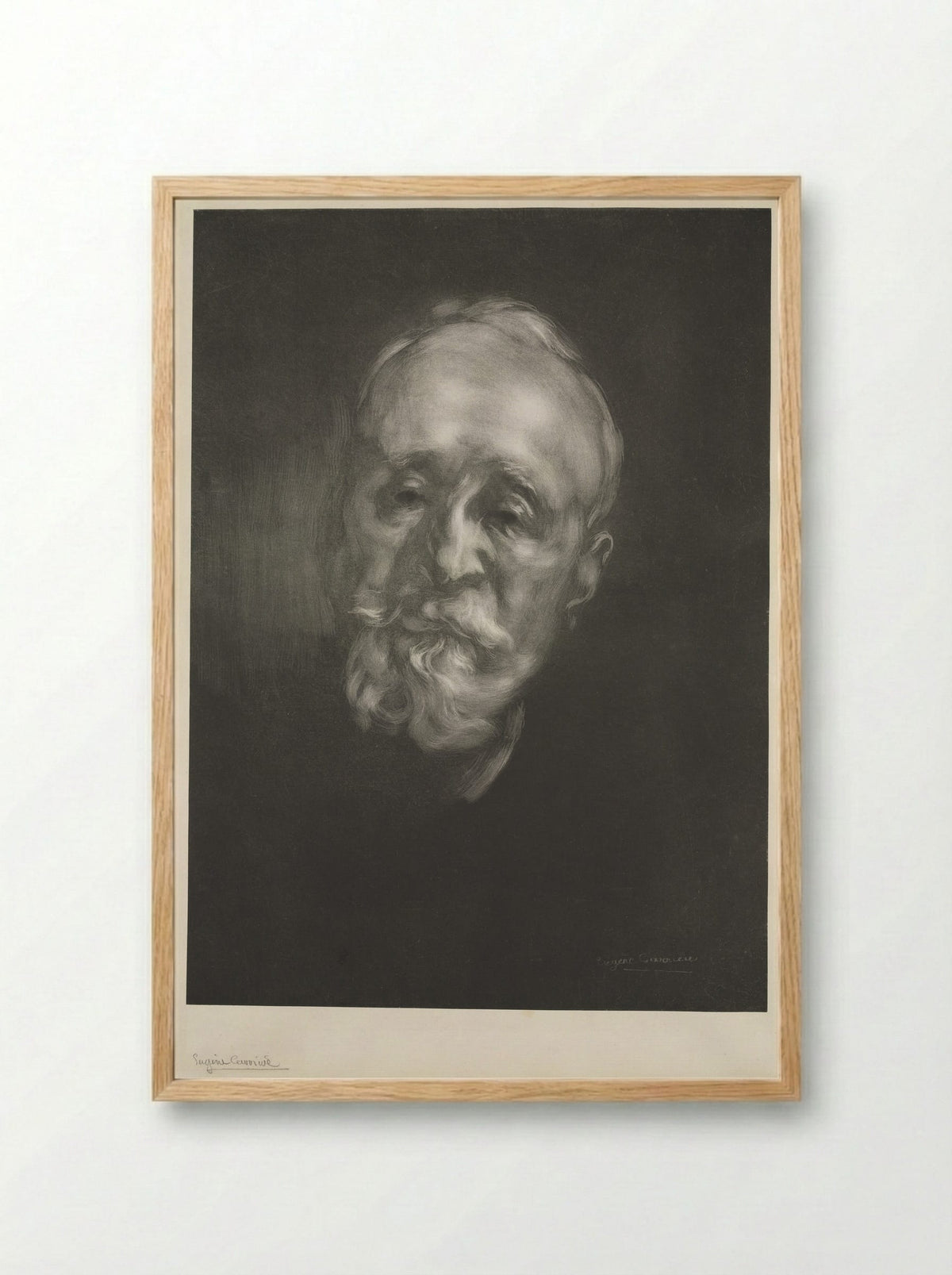 Portrait of Pierre Puvis de Chavannes - Eugène Carrière - Framed Print Wood