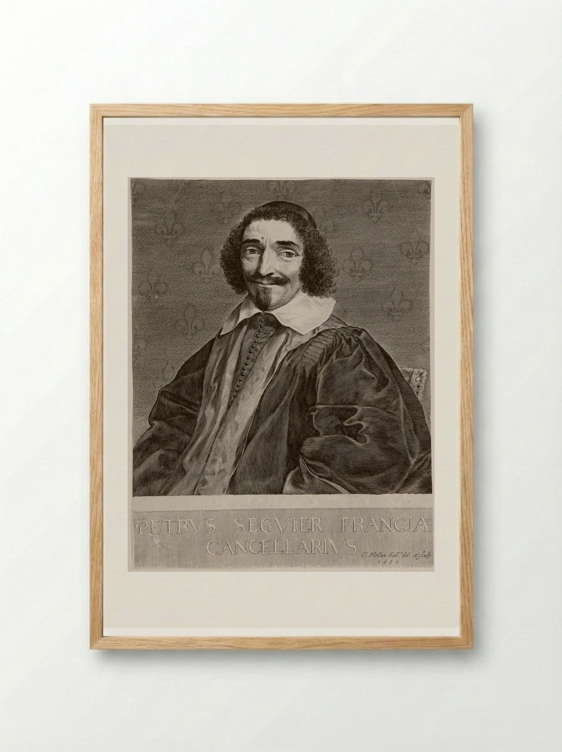 Portrait of Pierre Séguier - Claude Mellan - Framed Print Wood