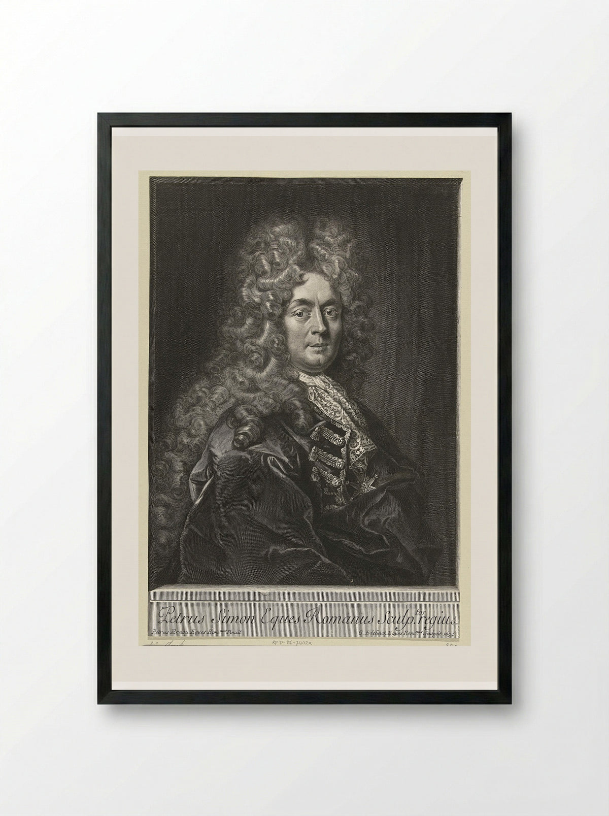 Portrait of Pierre Simon - Gérard Edelinck - Framed Print Black