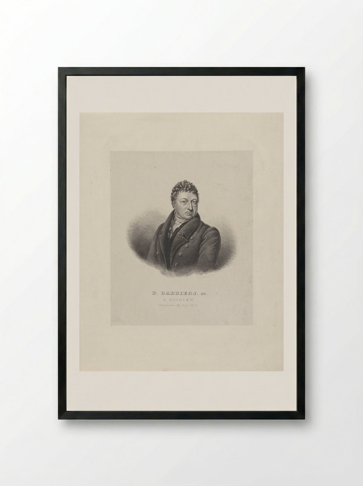 Portrait of Pieter Bartholomeusz. Barbiers - Pieter Bartholomeusz. Barbiers - Framed Print Black