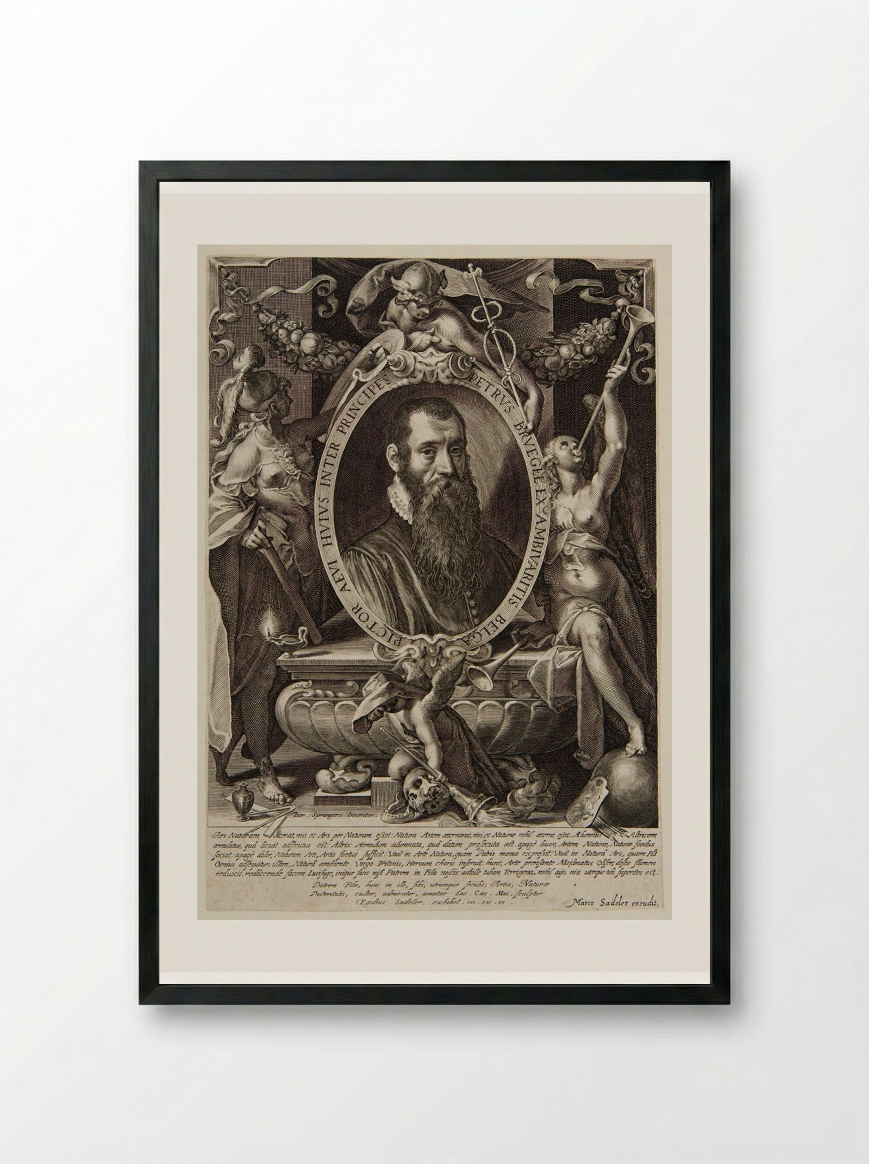 Portrait of Pieter Brueghel the Younger - Aegidius Sadeler II - Framed Print Black
