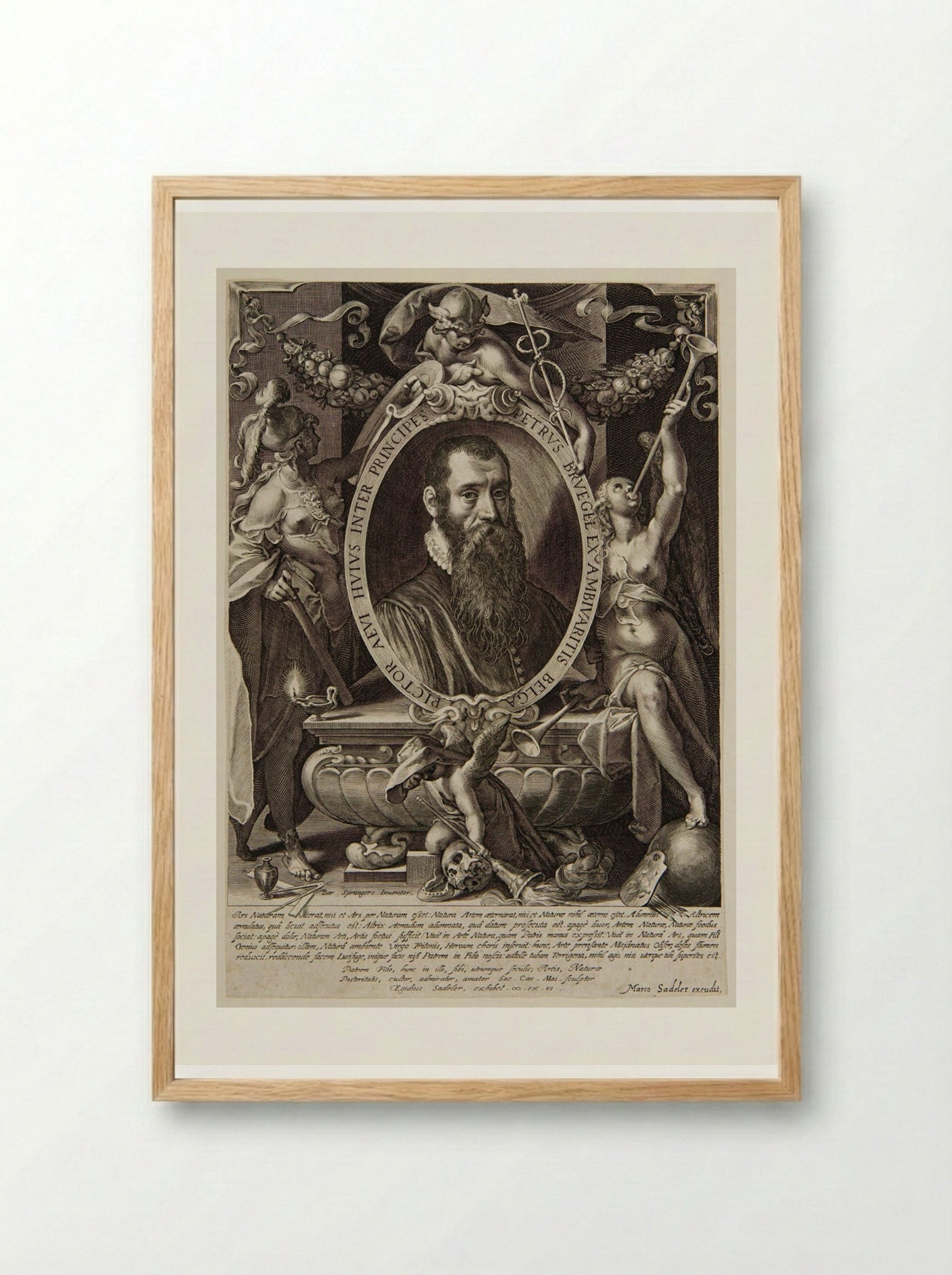 Portrait of Pieter Brueghel the Younger - Aegidius Sadeler II - Framed Print Wood