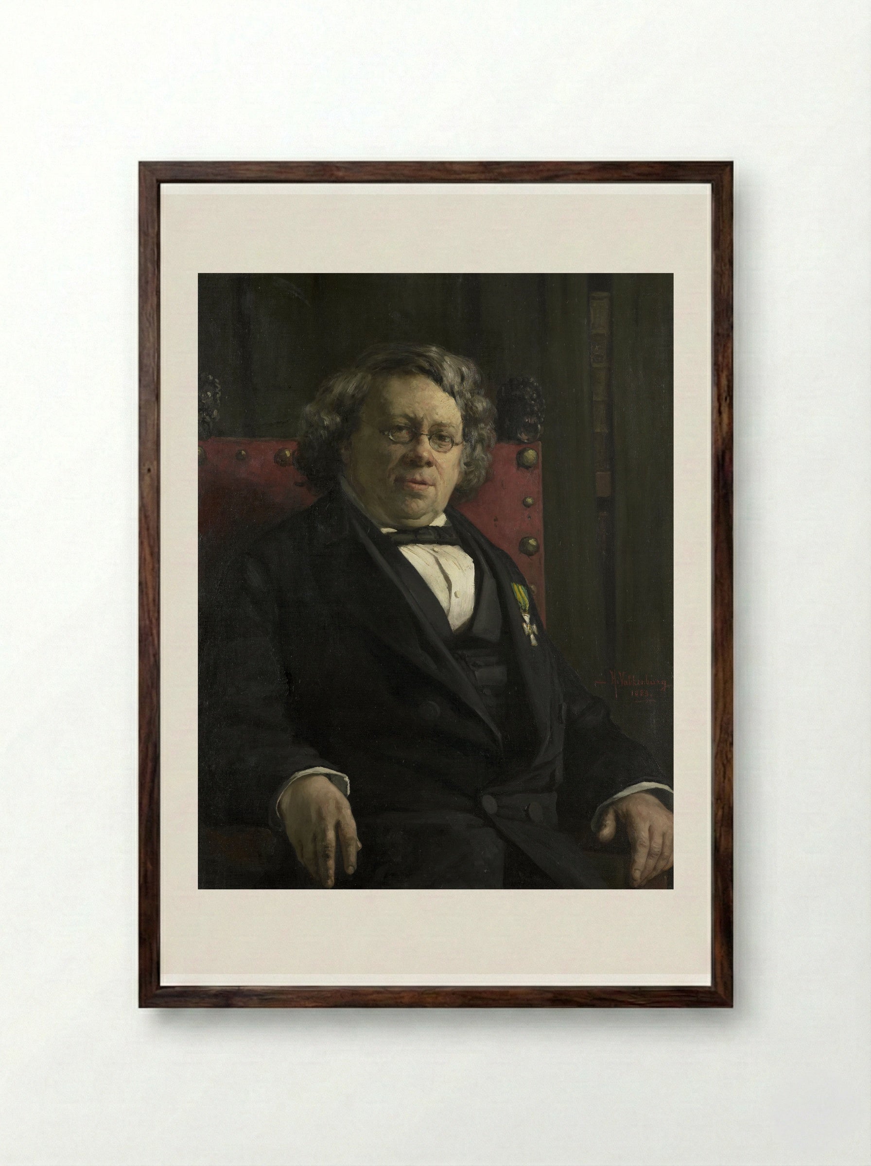 Portrait of Pieter Harme Witkamp - Hendrik Valkenburg - Framed Print Dark Wood