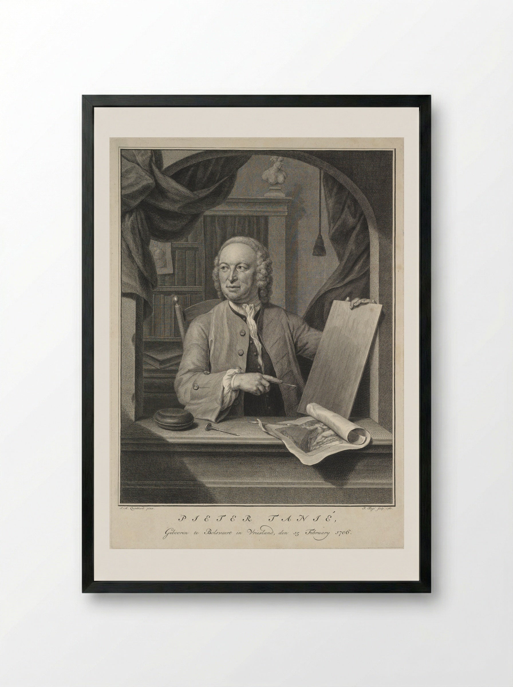 Portrait of Pieter Tanjé - Pieter Tanjé - Framed Print Black