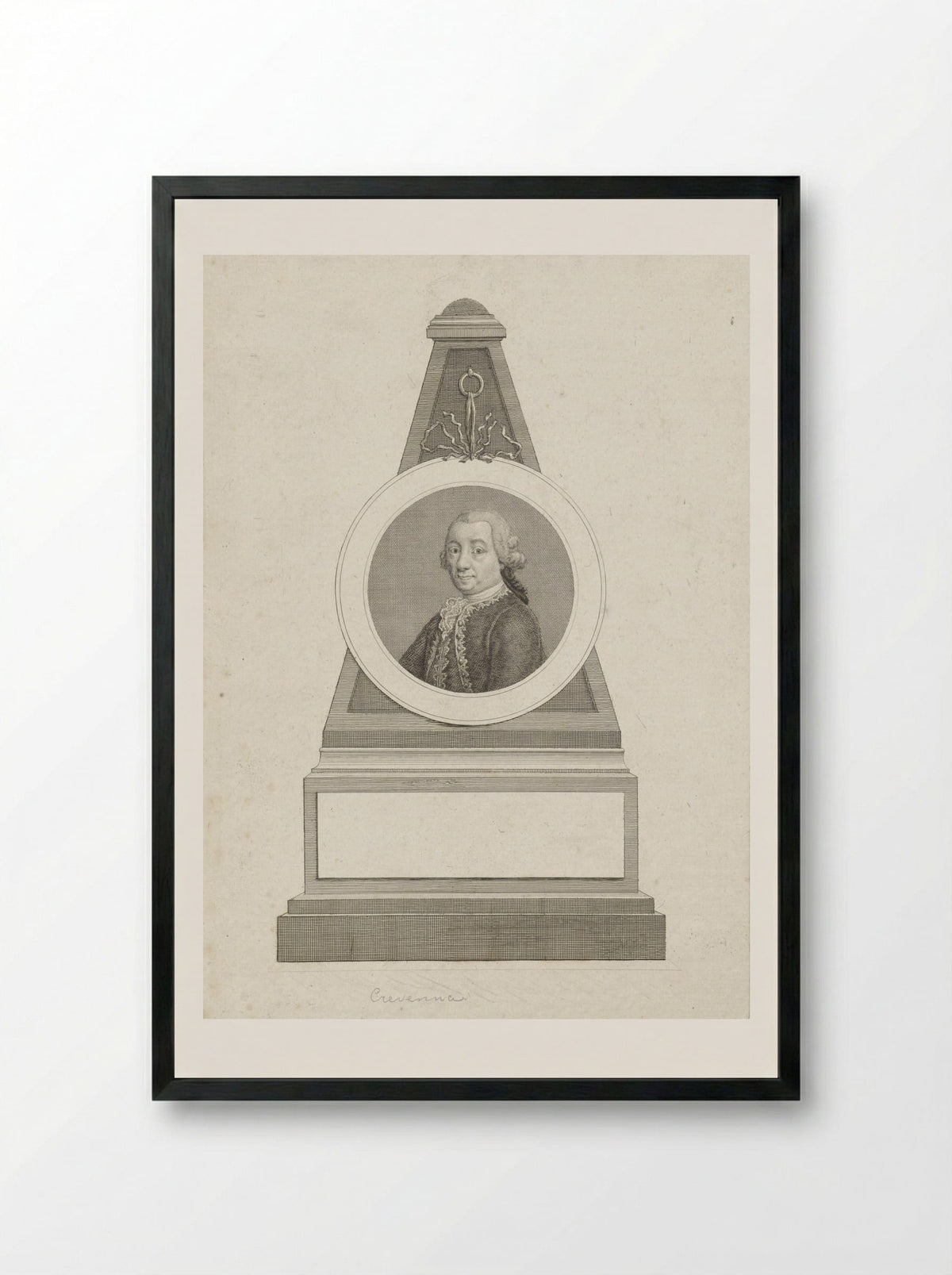 Portrait of Pietro Antonio Crevenna - Reinier Vinkeles - Framed Print Black