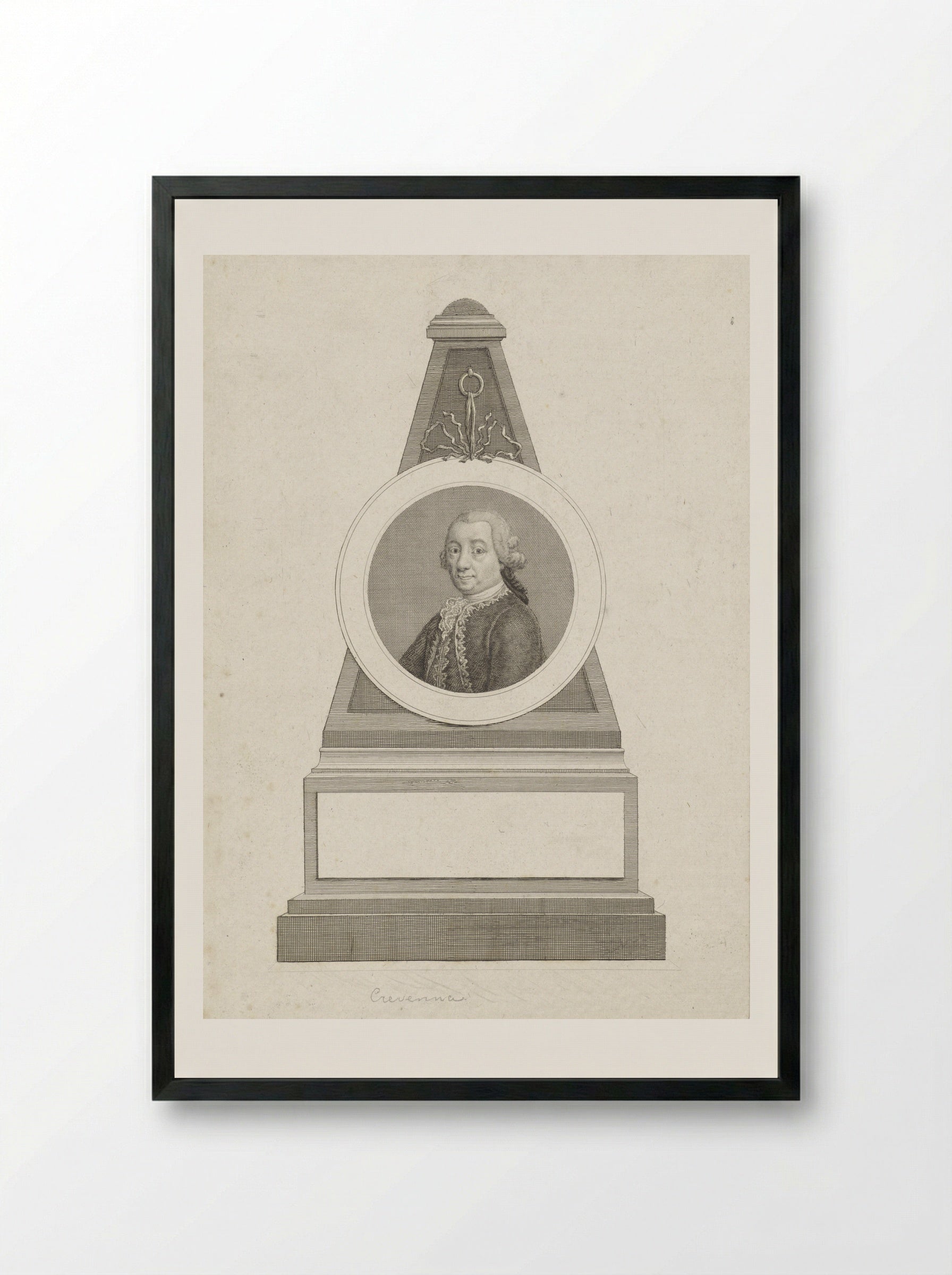 Portrait of Pietro Antonio Crevenna - Reinier Vinkeles - Framed Print Black