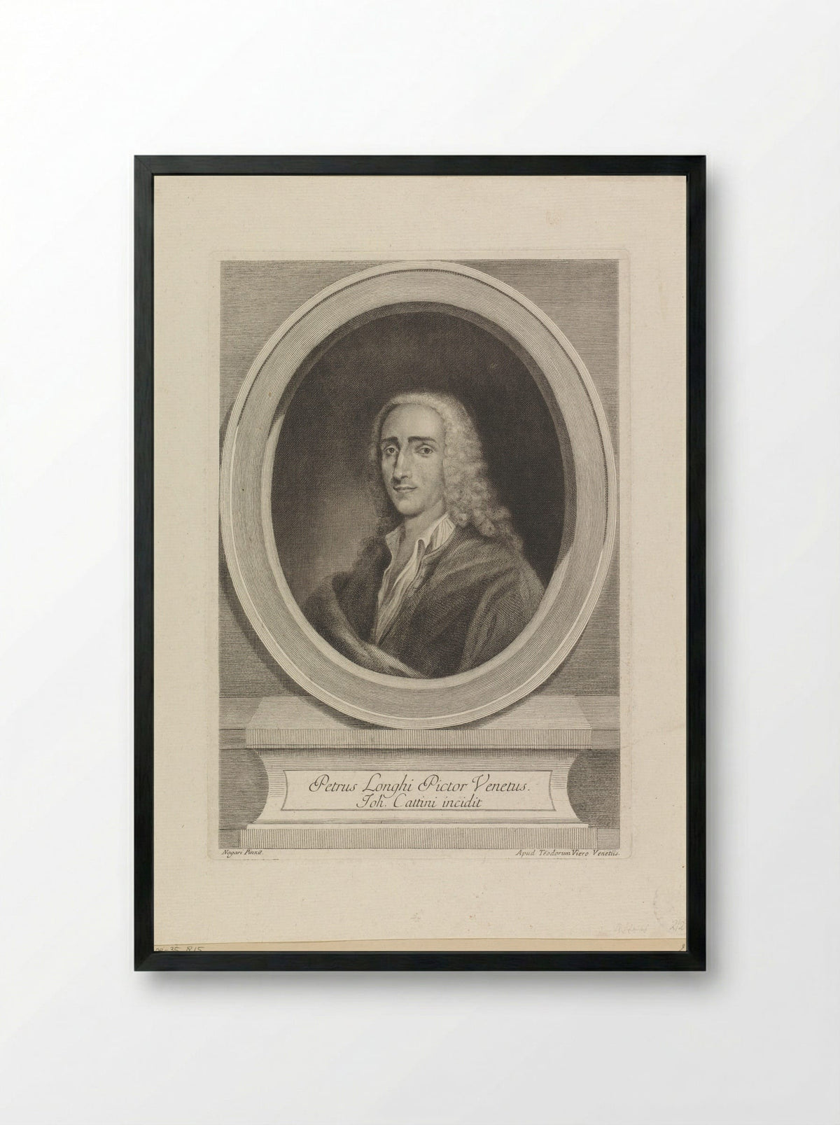 Portrait of Pietro Longhi - Giovanni Cattini - Framed Print Black