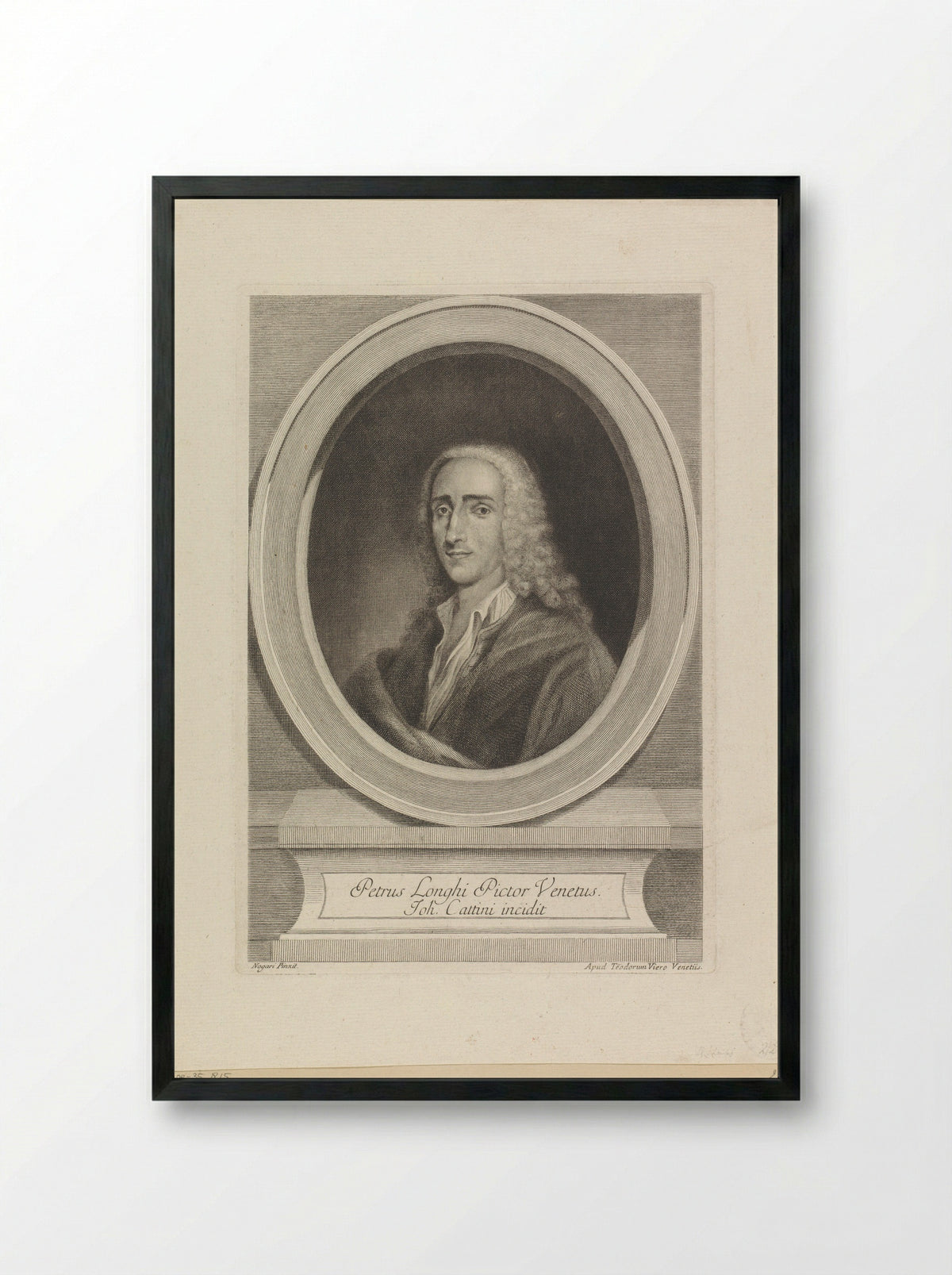 Portrait of Pietro Longhi - Giovanni Cattini - Framed Print Black