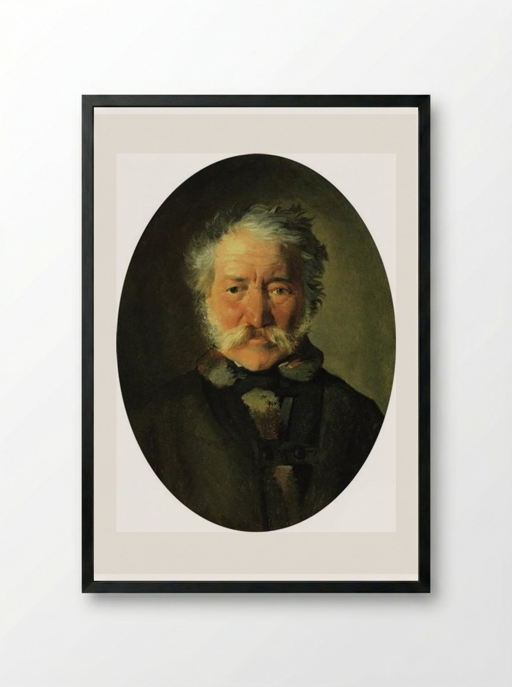 Portrait of Piotr Zabela - Nikolai Ge - Framed Print Black