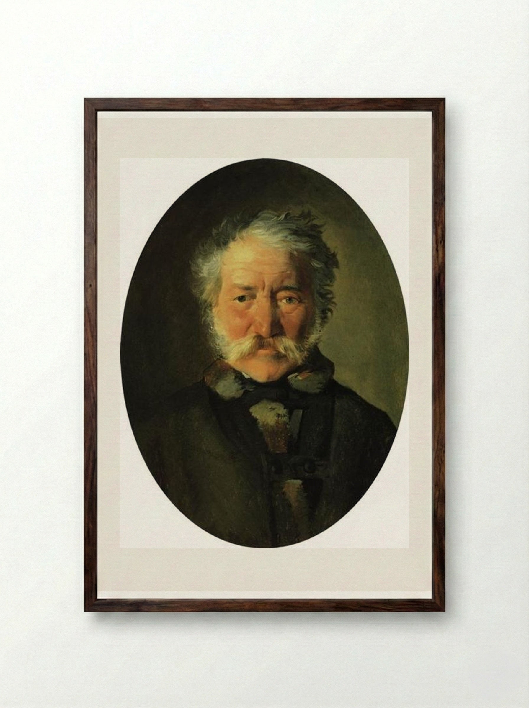 Portrait of Piotr Zabela - Nikolai Ge - Framed Print Dark Wood