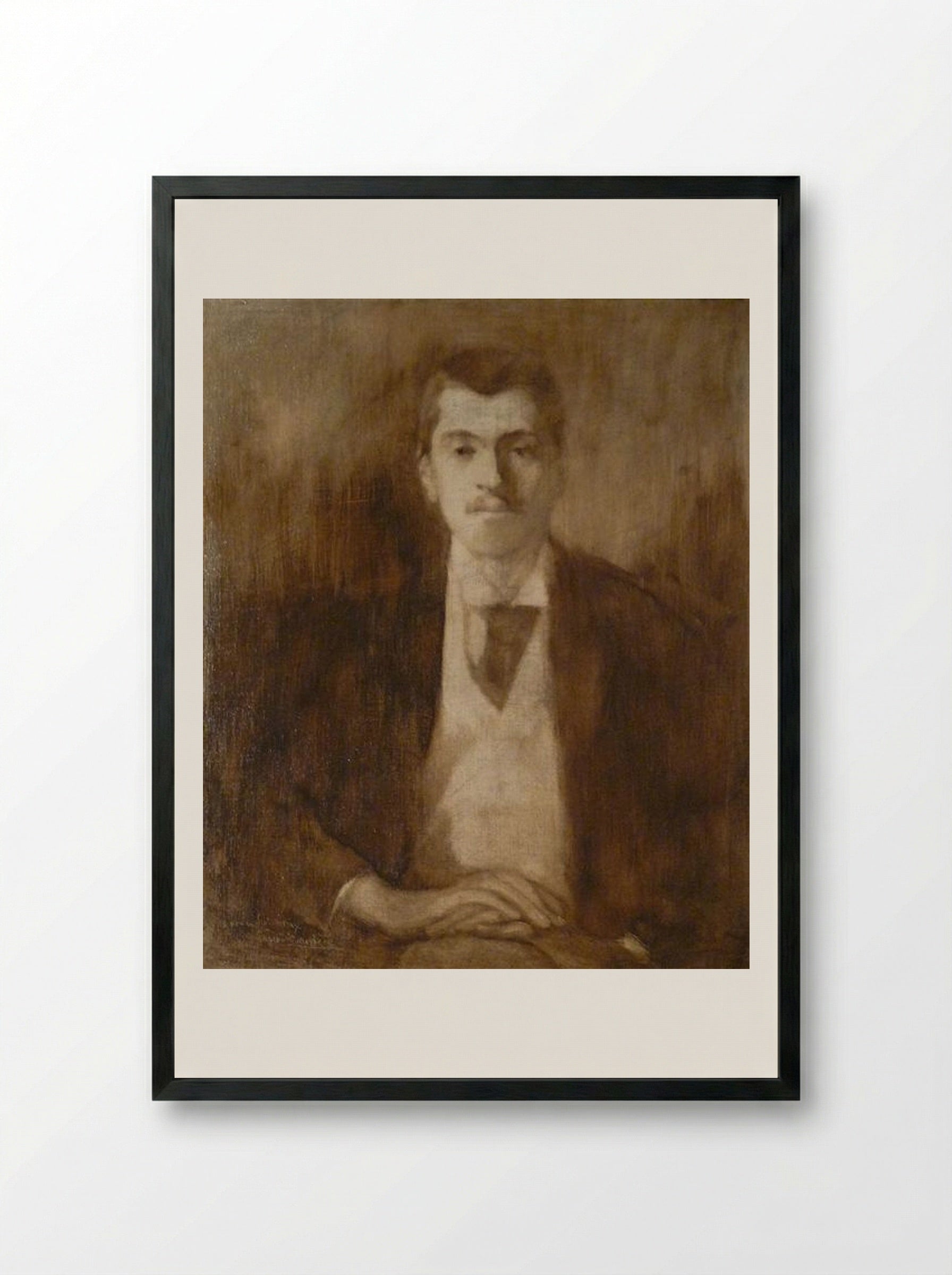 Portrait of Pol Neveux - Eugène Carrière - Framed Print Black