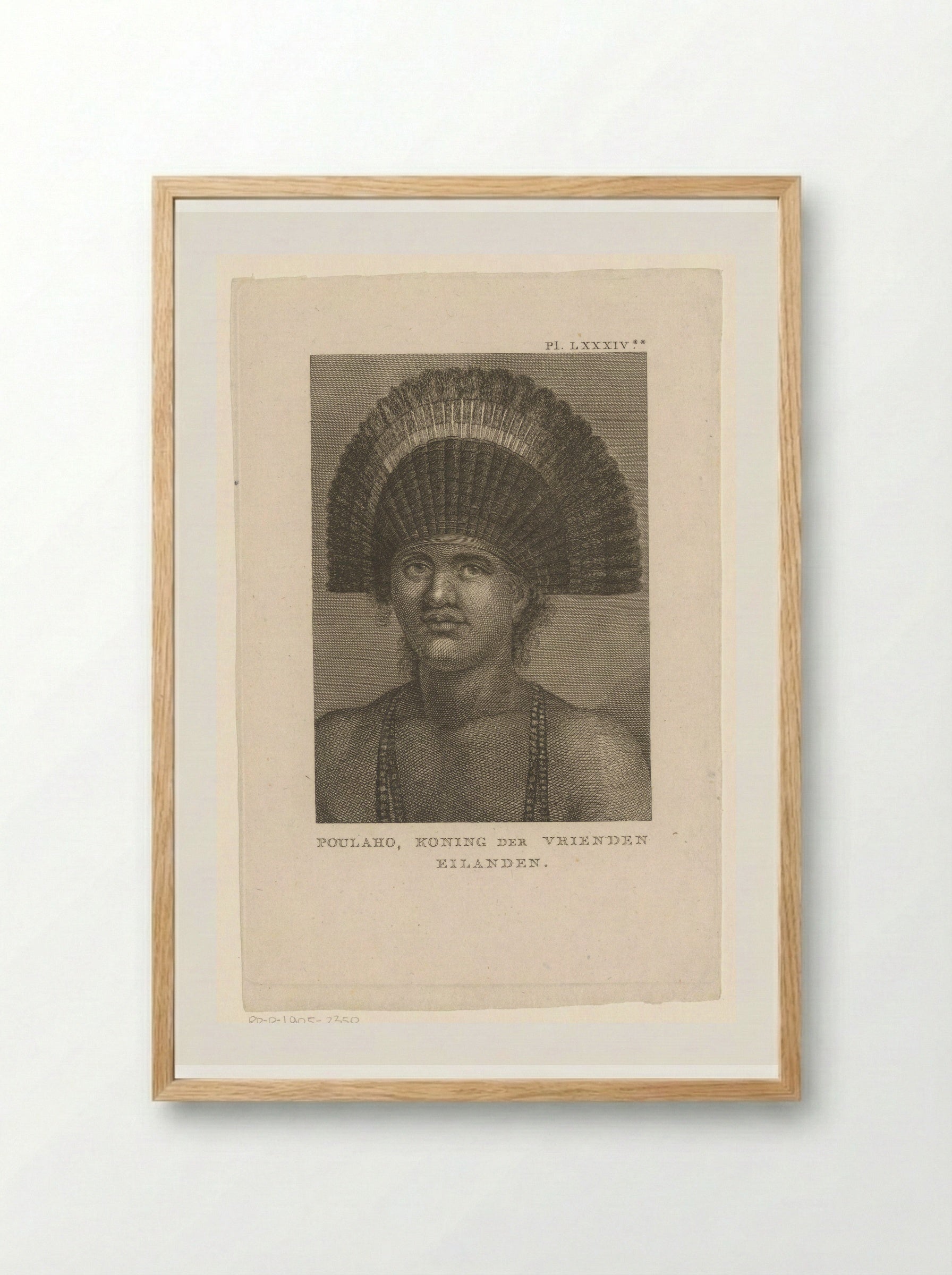Portrait of Poulaho, King of Tonga - Fine Art Print - Framed Print Wood