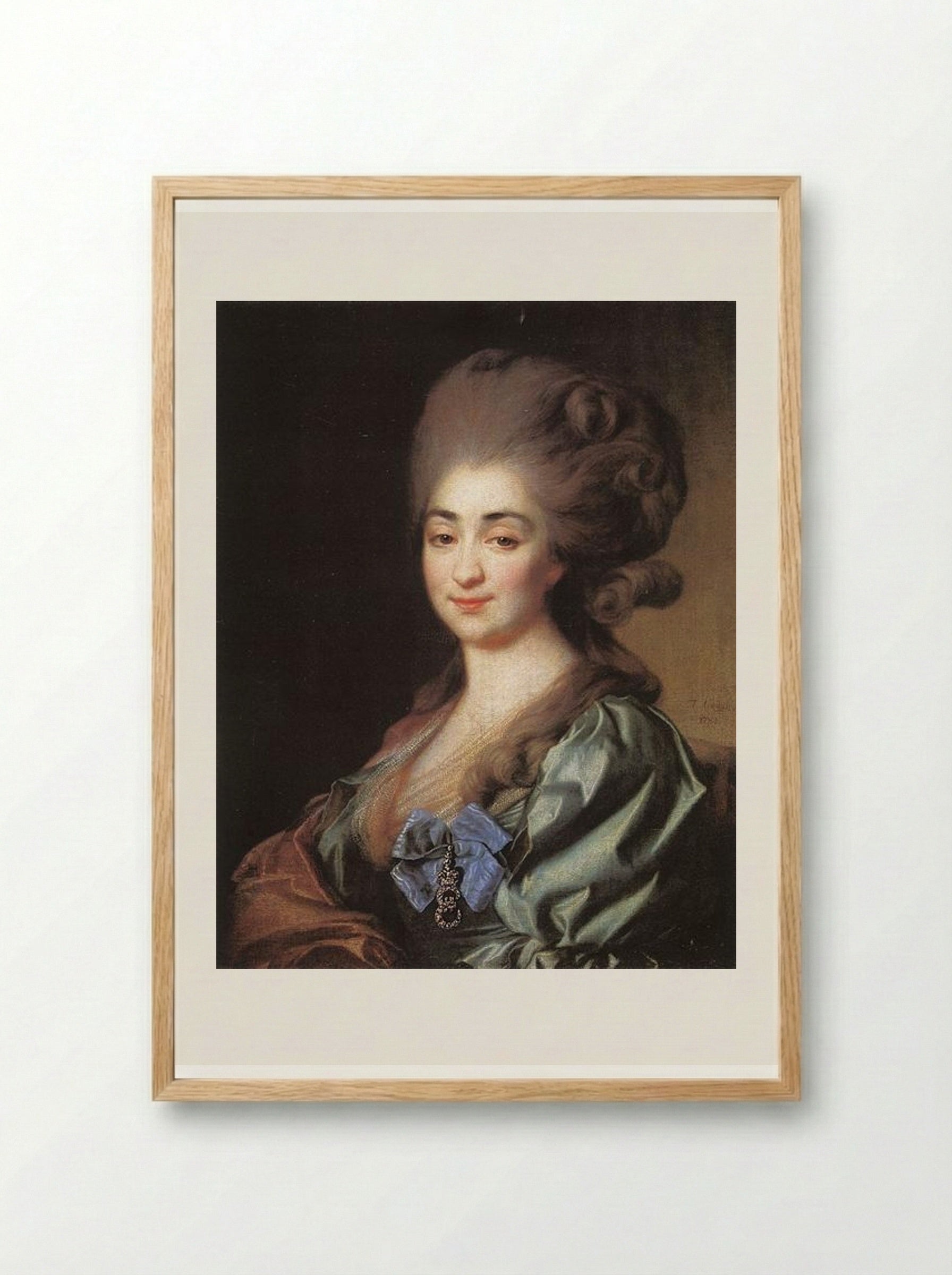 Portrait of Praskovia Repnina - Dmitry Levitzky - Framed Print Wood