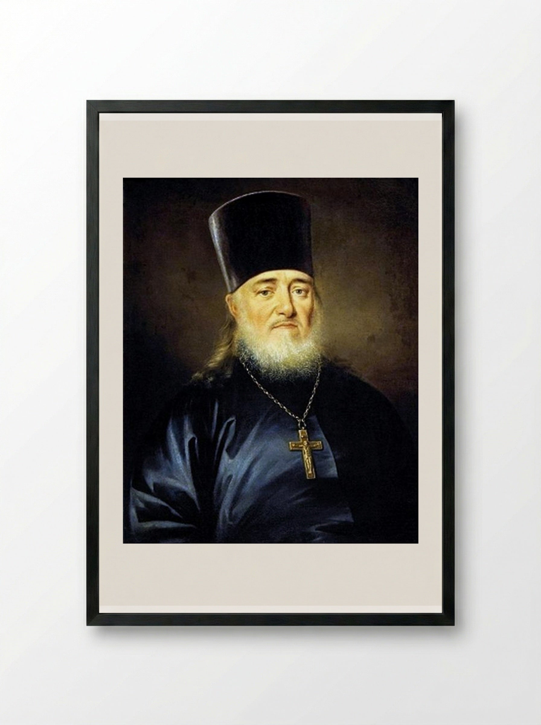 Portrait of Priest Peter Levitzky - Dmitry Levitzky - Framed Print Black