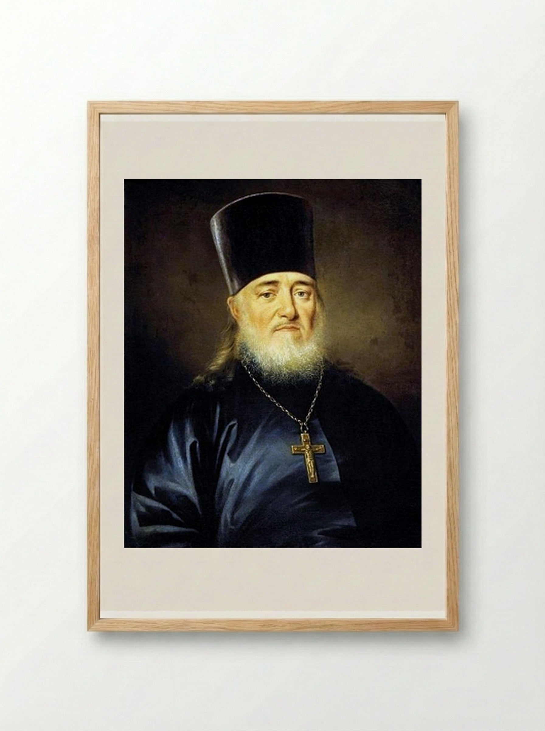Portrait of Priest Peter Levitzky - Dmitry Levitzky - Framed Print Wood