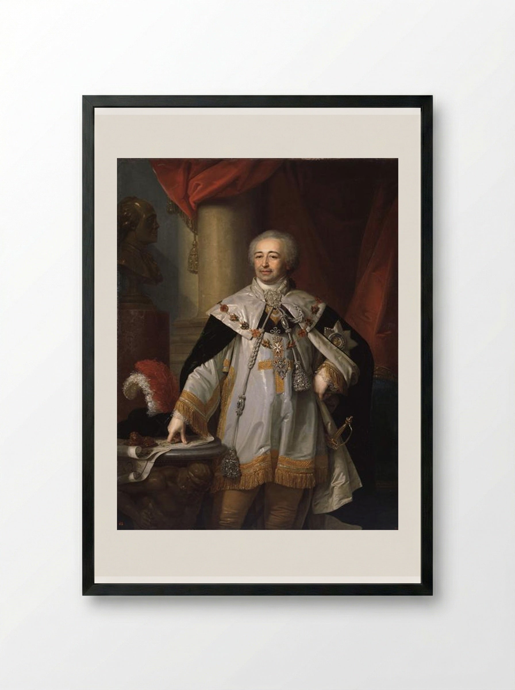 Portrait of Prince A. B. Kurakin - Vladimir Borovikovsky - Framed Print Black