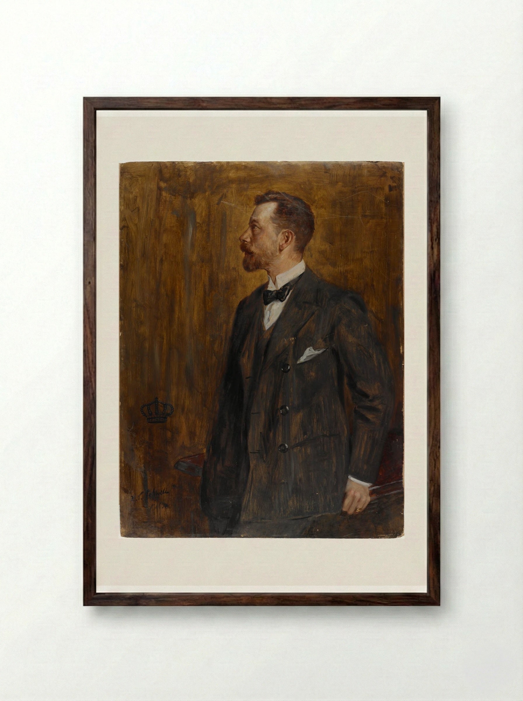 Portrait of Prince Heinrich of Prussia - William Valentine Schevill - Framed Print Dark Wood