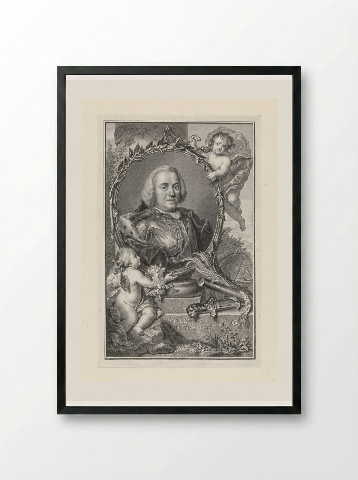 Portrait of Prince William IV of Orange-Nassau - Pieter Tanjé - Framed Print Black