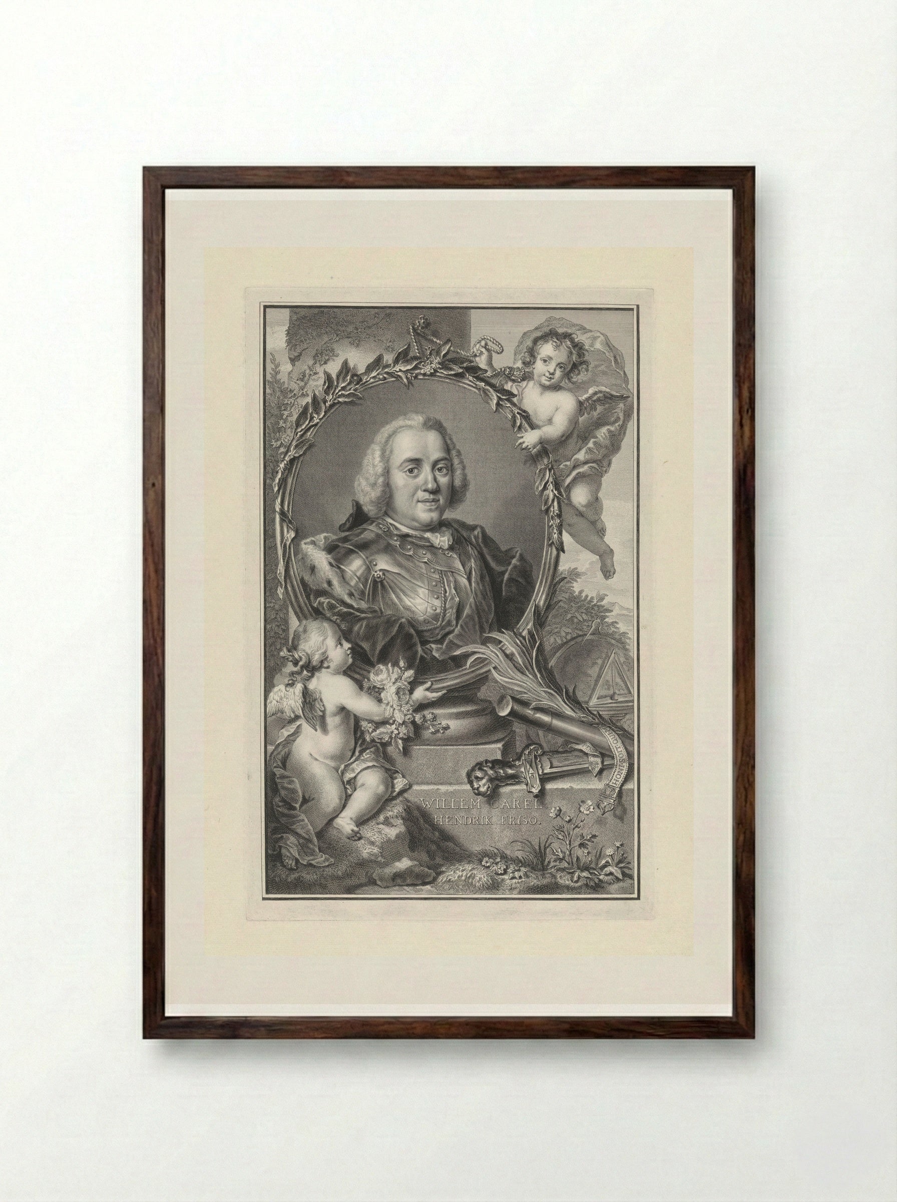 Portrait of Prince William IV of Orange-Nassau - Pieter Tanjé - Framed Print Dark Wood