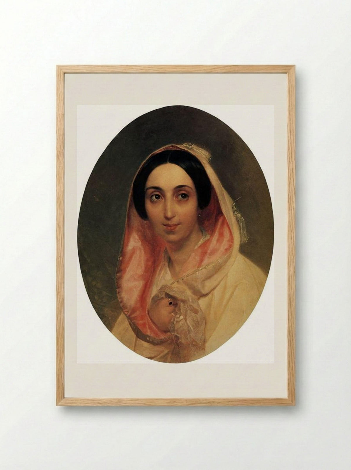 Portrait of Princess A. A. Bagration - Karl Bryullov - Framed Print Wood