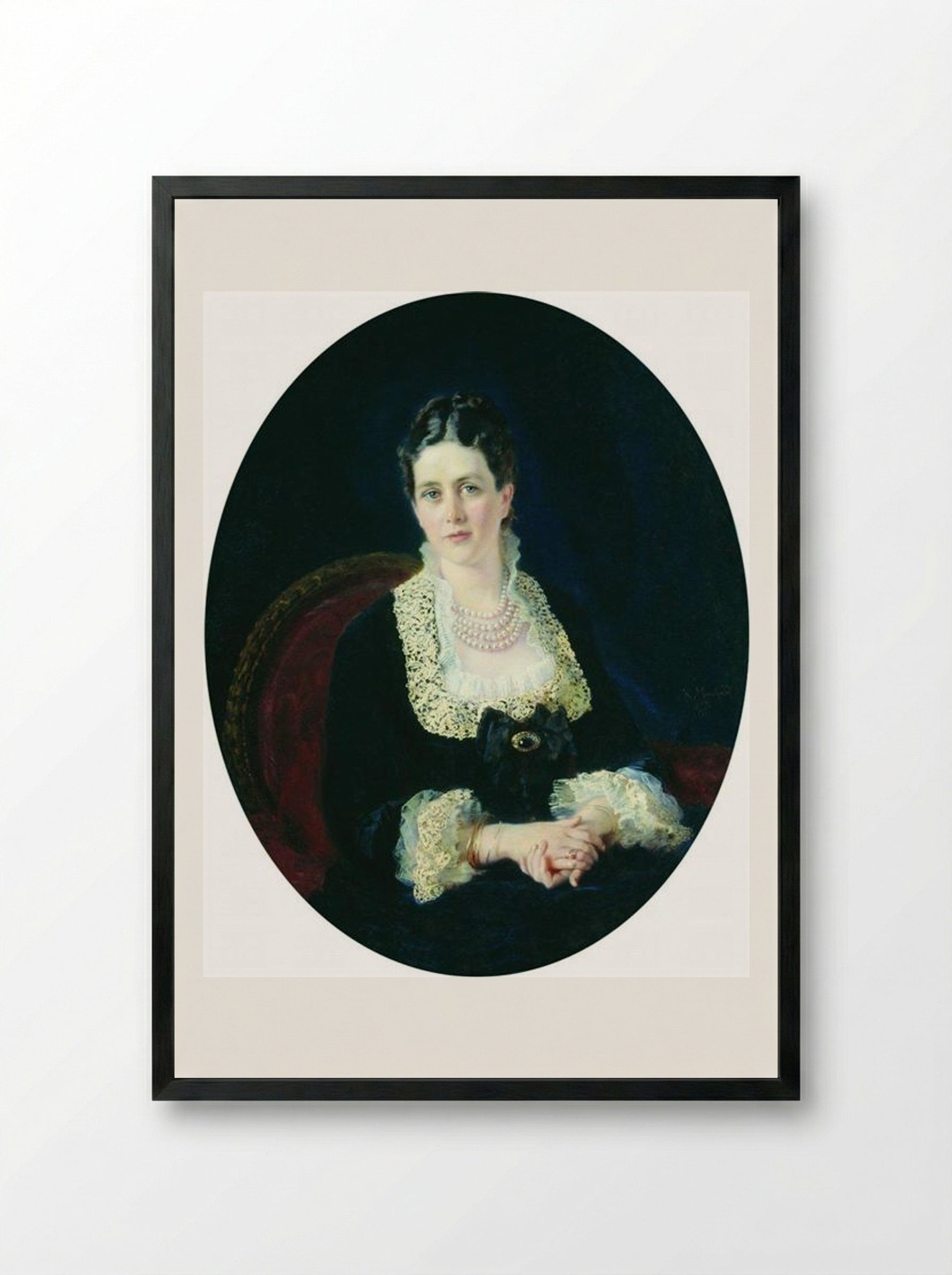 Portrait of Princess E. Sheremetiyeva - Konstantin Makovsky - Framed Print Black