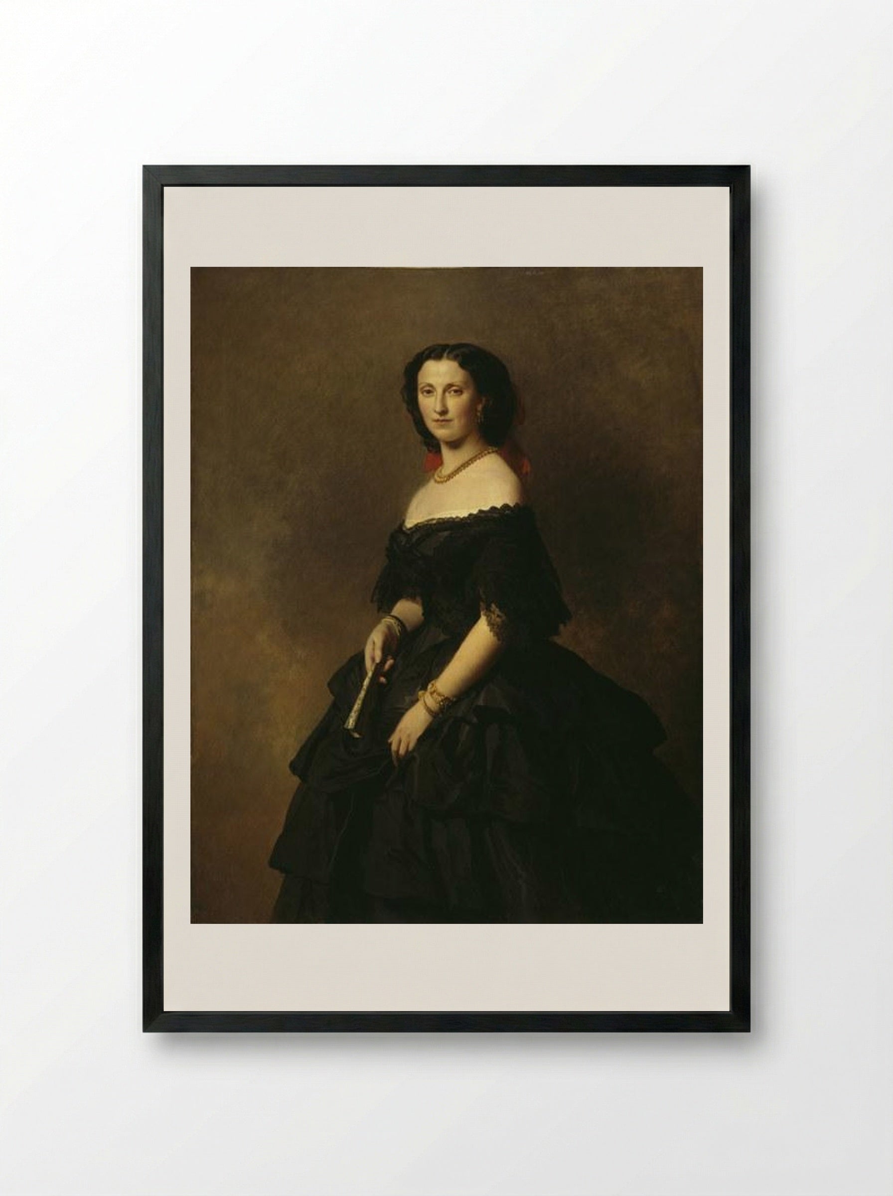 Portrait of Princess Elizaveta Alexandrovna Tchernicheva - Franz Xaver Winterhalter - Framed Print Black