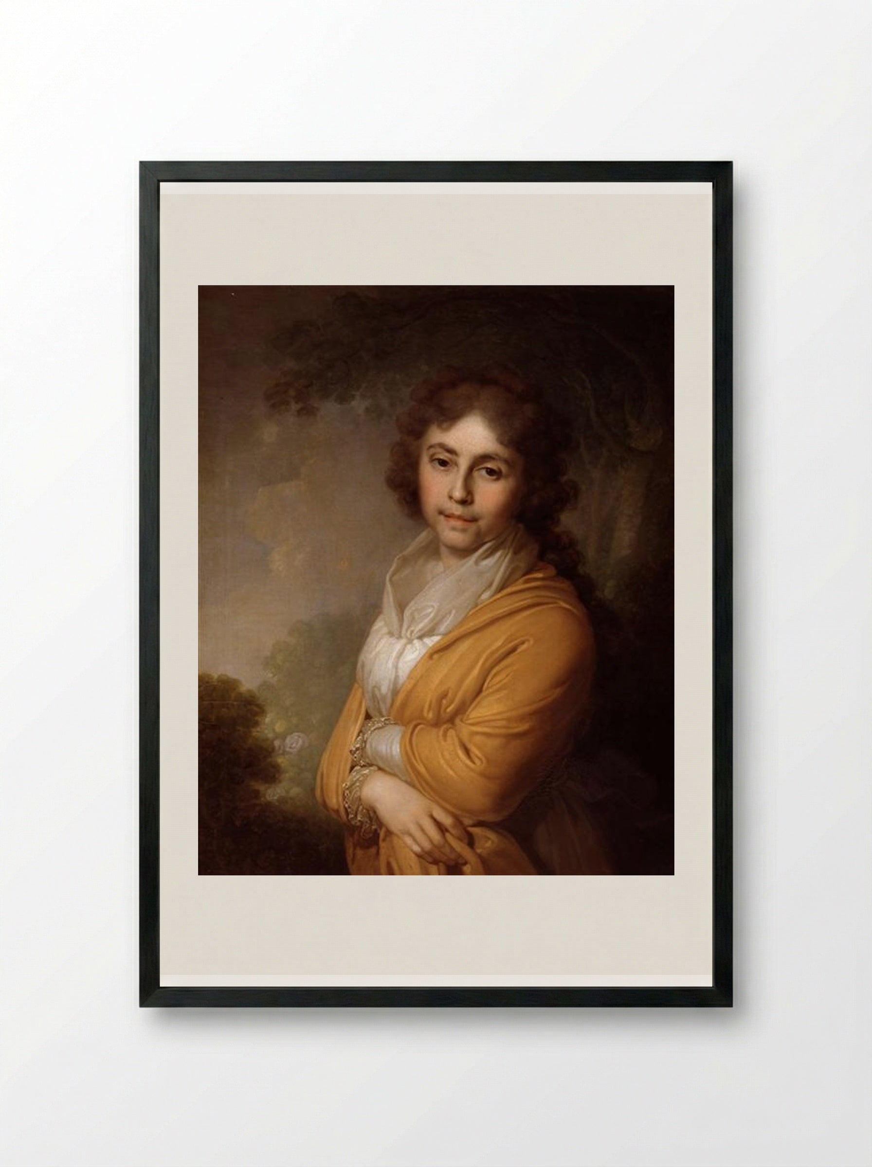 Portrait of Princess N.I. Kurakin - Vladimir Borovikovsky - Framed Print Black