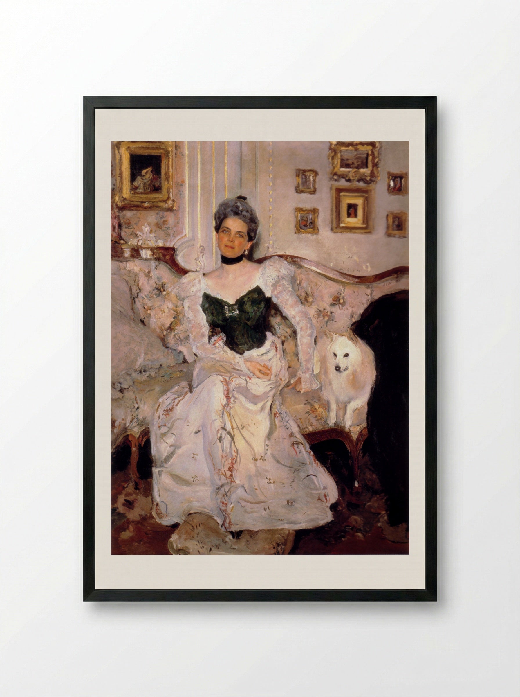 Portrait of Princess Zinaida Yusupova - Valentin Serov - Framed Print Black