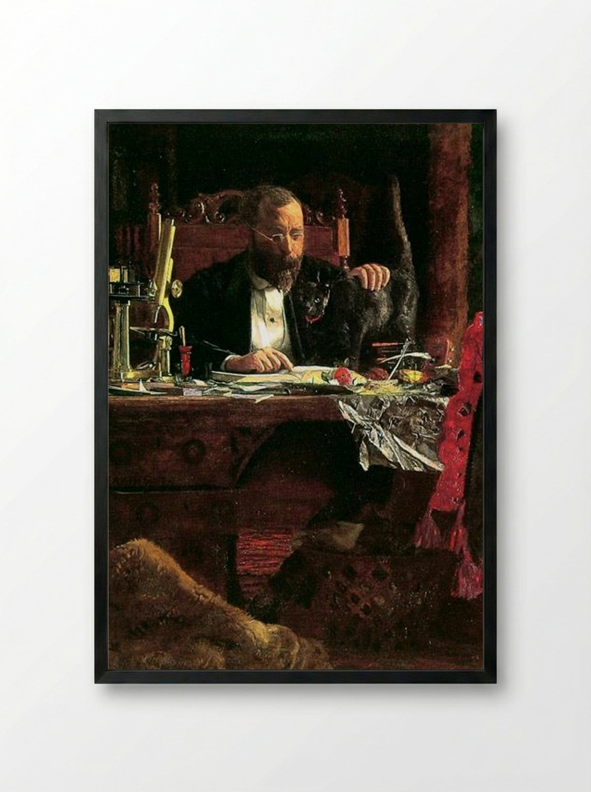Portrait of Professor Benjamin H. Rand - Thomas Eakins - Framed Print Black