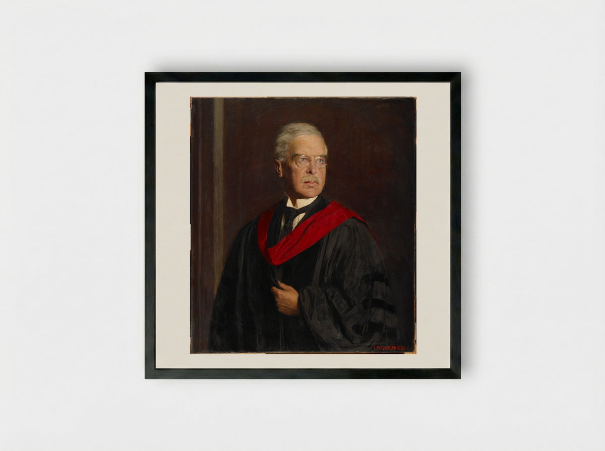 Portrait of Professor Kuno Francke - Ignaz Marcel Gaugengigl - Framed Print Black