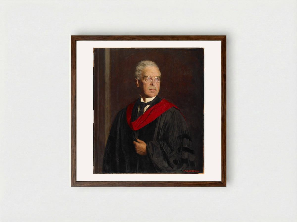 Portrait of Professor Kuno Francke - Ignaz Marcel Gaugengigl - Framed Print Dark Wood